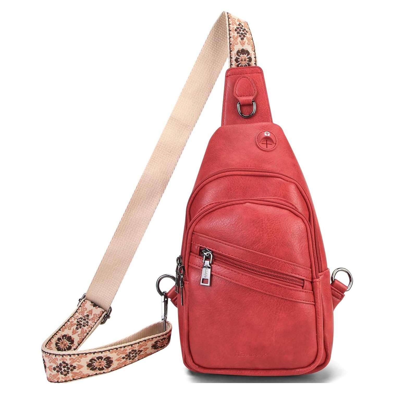 Bolso Bandolera Cruzado para Mujeres Rojo 03 - Ligero y Duradero