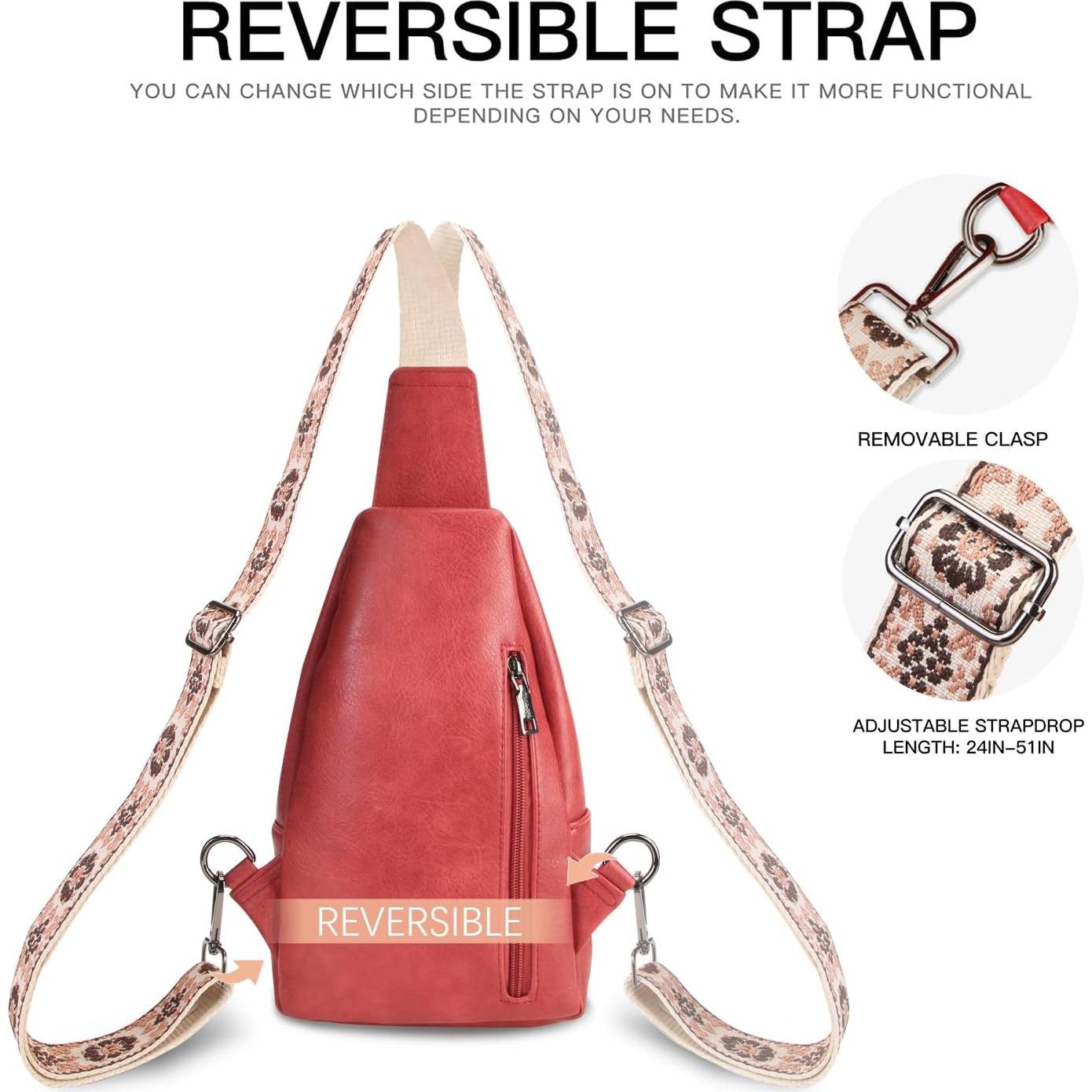 Bolso Bandolera Cruzado para Mujeres Rojo 03 - Ligero y Duradero