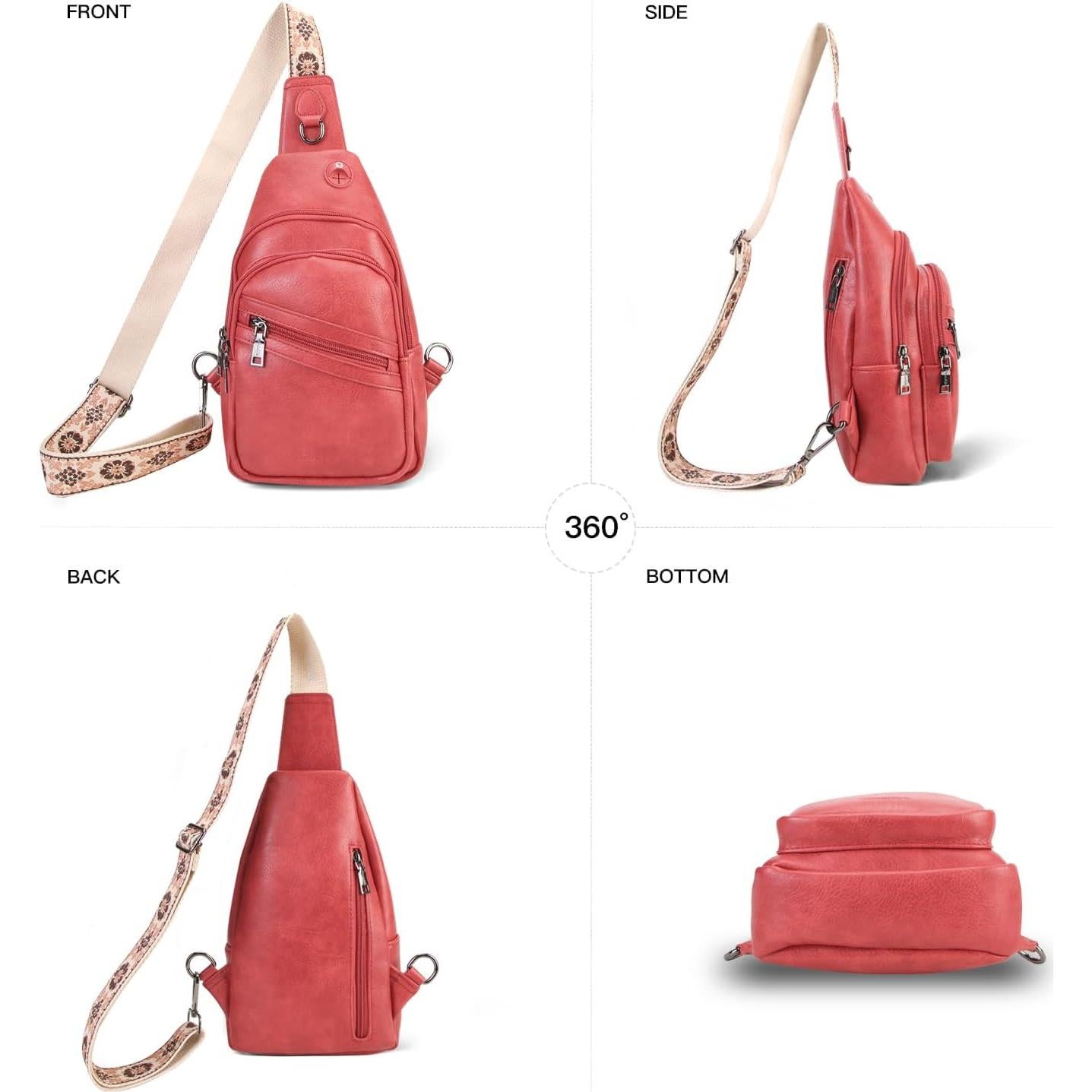 Bolso Bandolera Cruzado para Mujeres Rojo 03 - Ligero y Duradero
