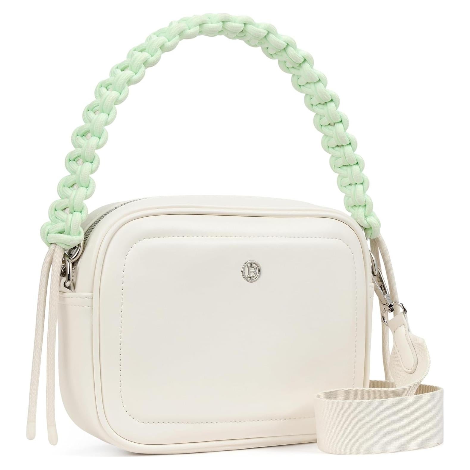 Bolso Cruzado BOSTANTEN de Cuero Vegano para Mujeres - Blanco y Beige