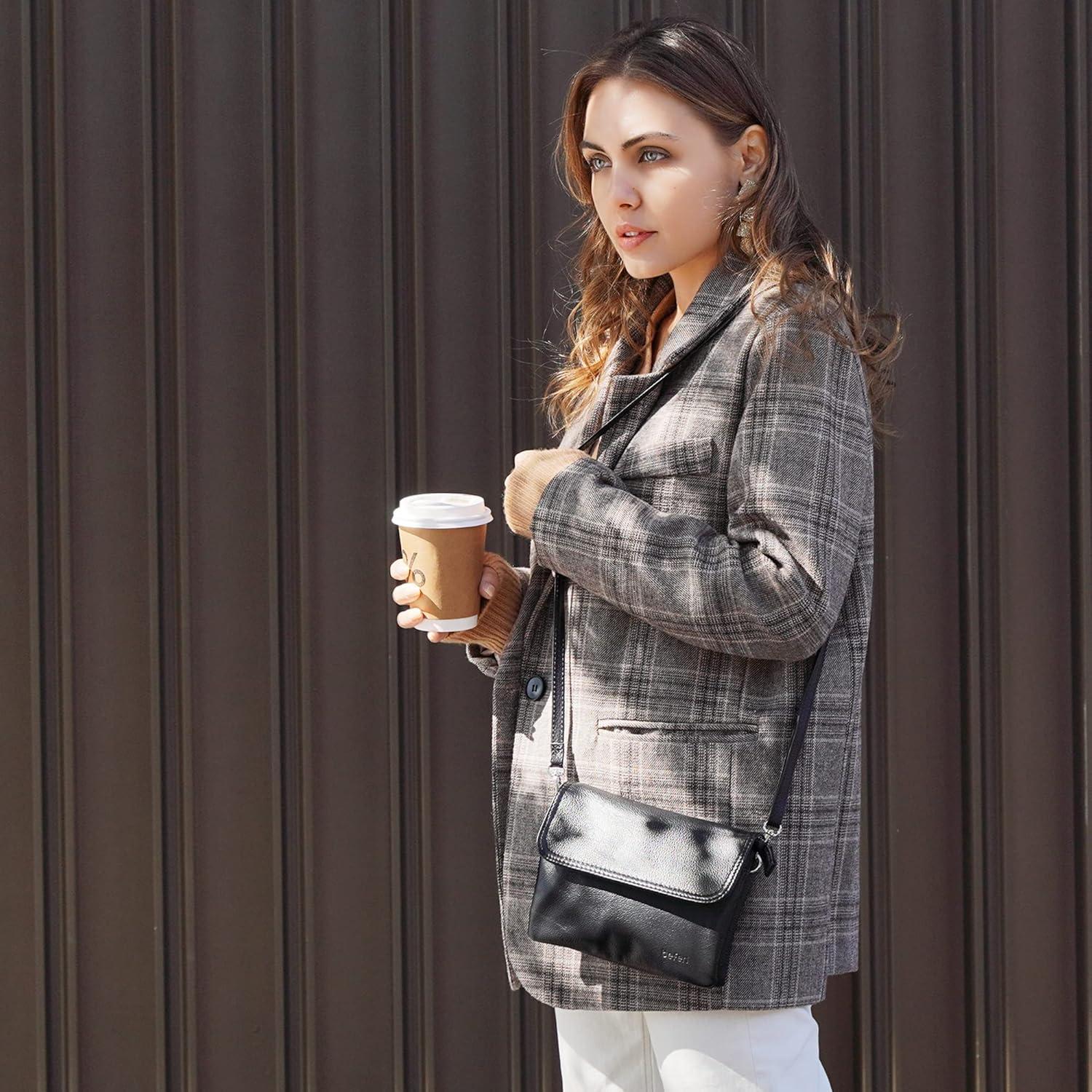 Bolso Cruzado de Cuero Genuino Befen para Teléfono Celular