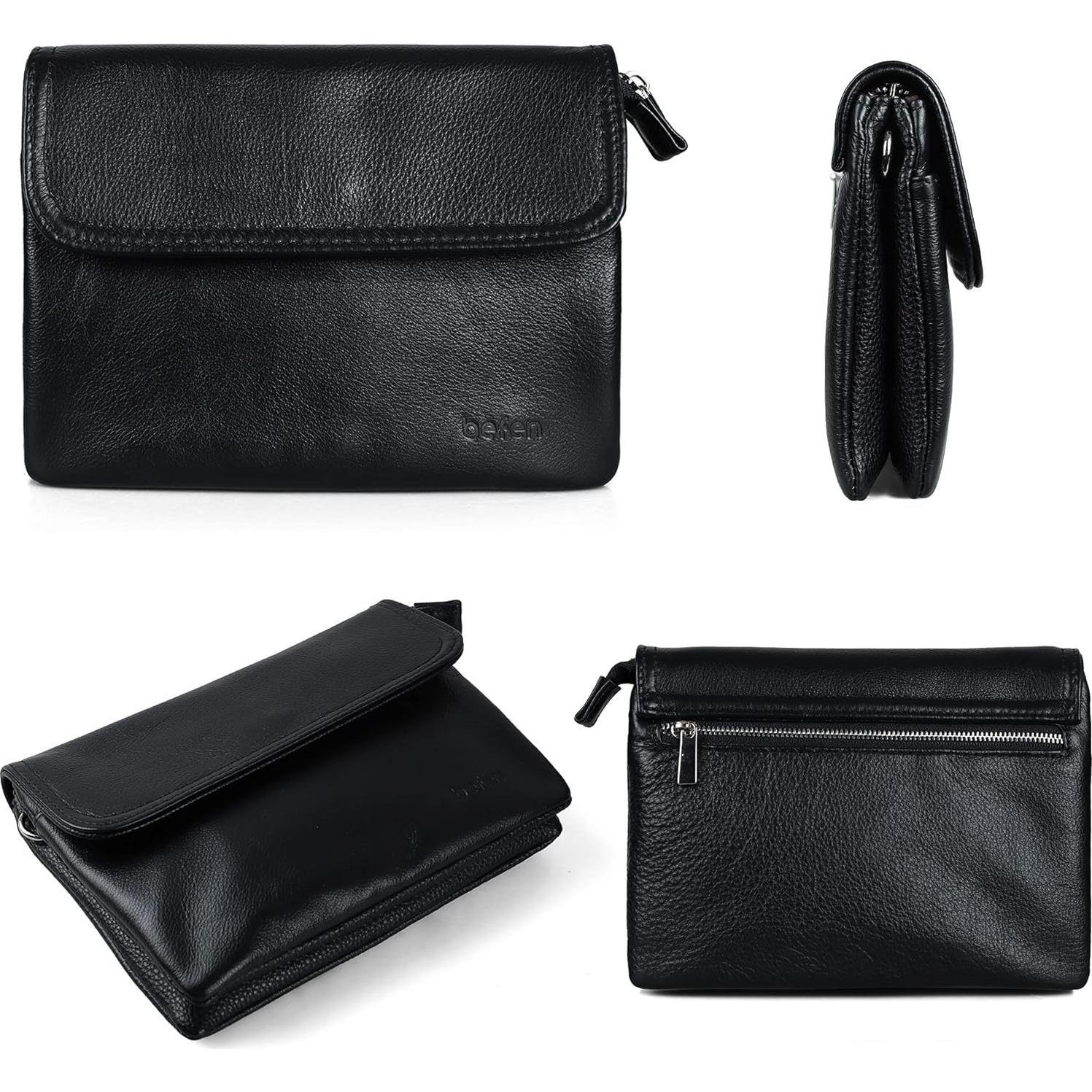 Bolso Cruzado de Cuero Genuino Befen para Teléfono Celular