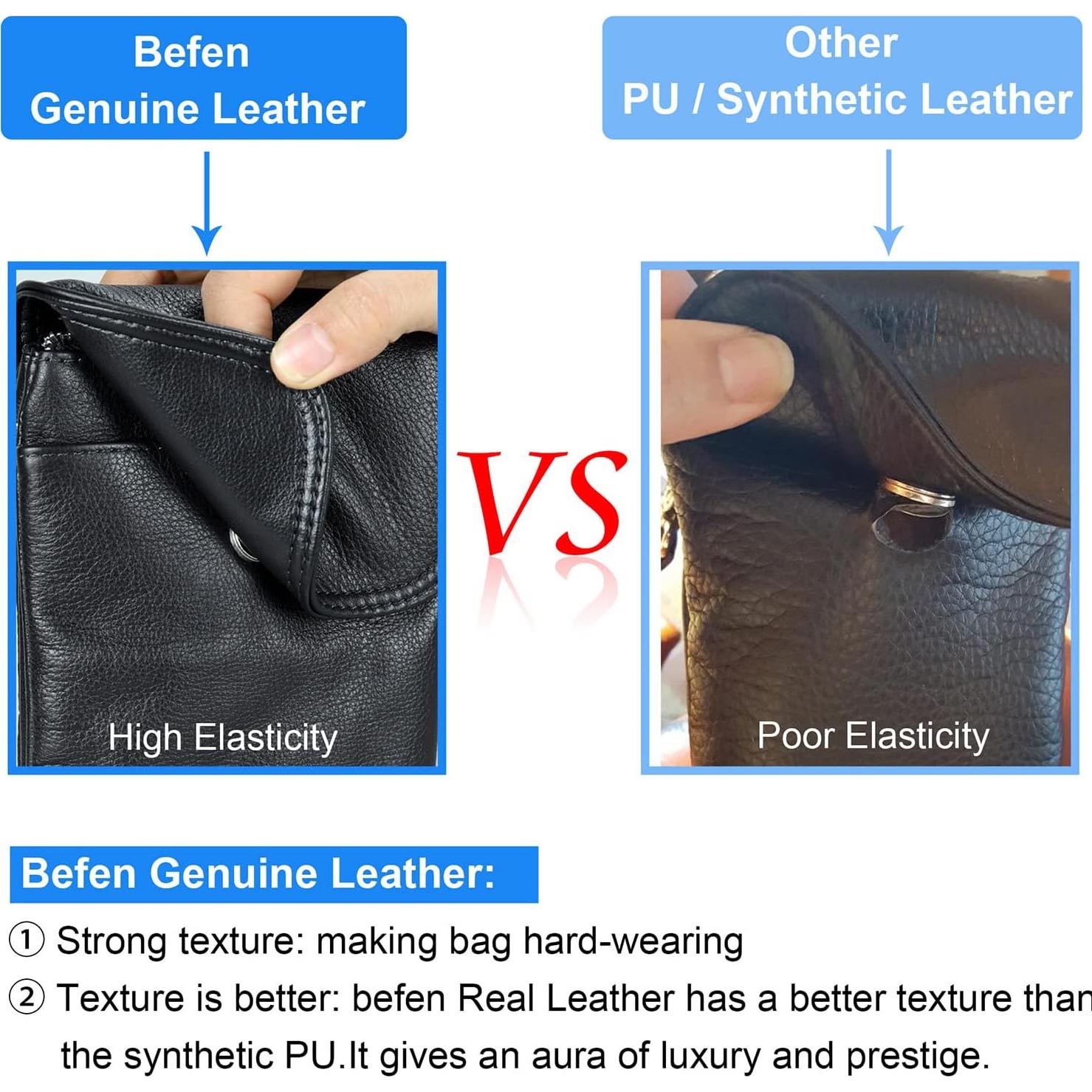 Bolso Cruzado de Cuero Genuino Befen para Teléfono Celular