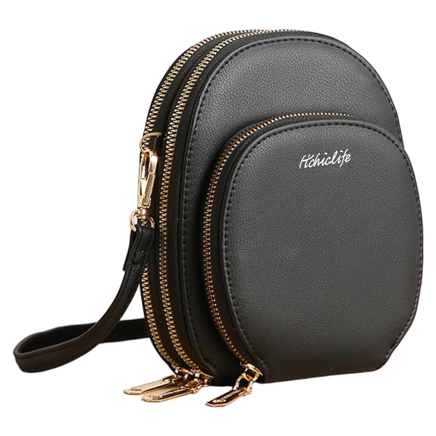 Bolso Cruzado Pequeño de Cuero Vegano Endaycon Negro