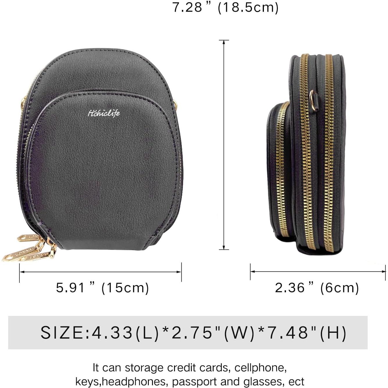 Bolso Cruzado Pequeño de Cuero Vegano Endaycon Negro