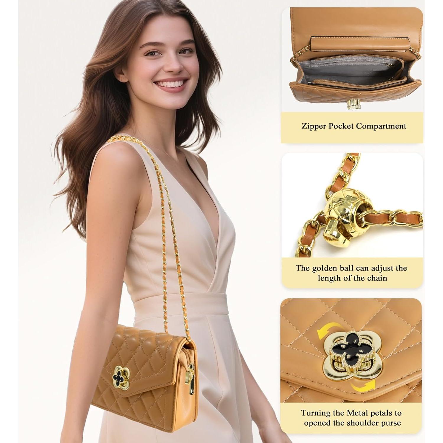 Bolso de cuero cruzado ZWI-player marrón 21.8x13.7 cm