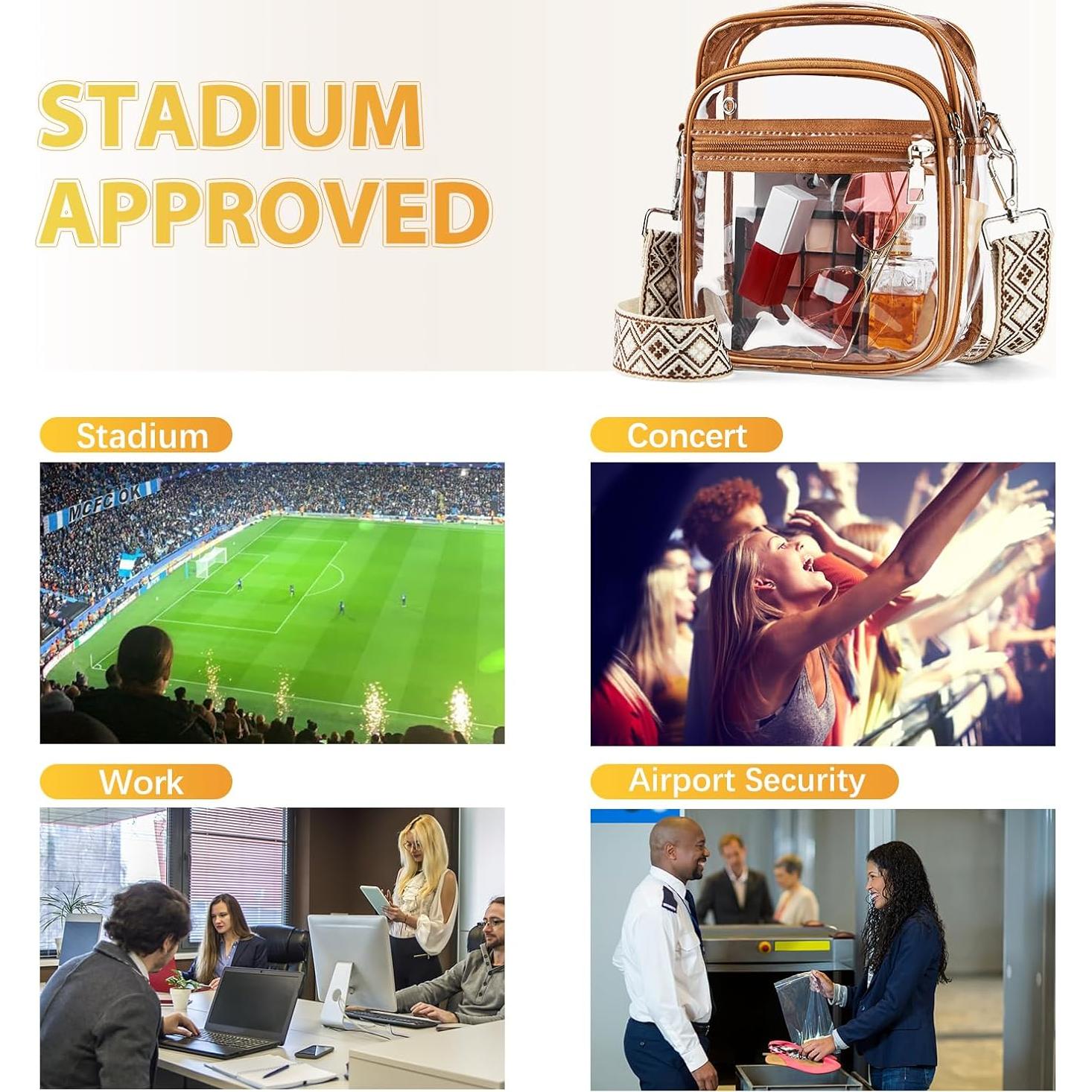 Bolsa Transparente BOSTANTEN para Mujeres - Aprobada Estadio