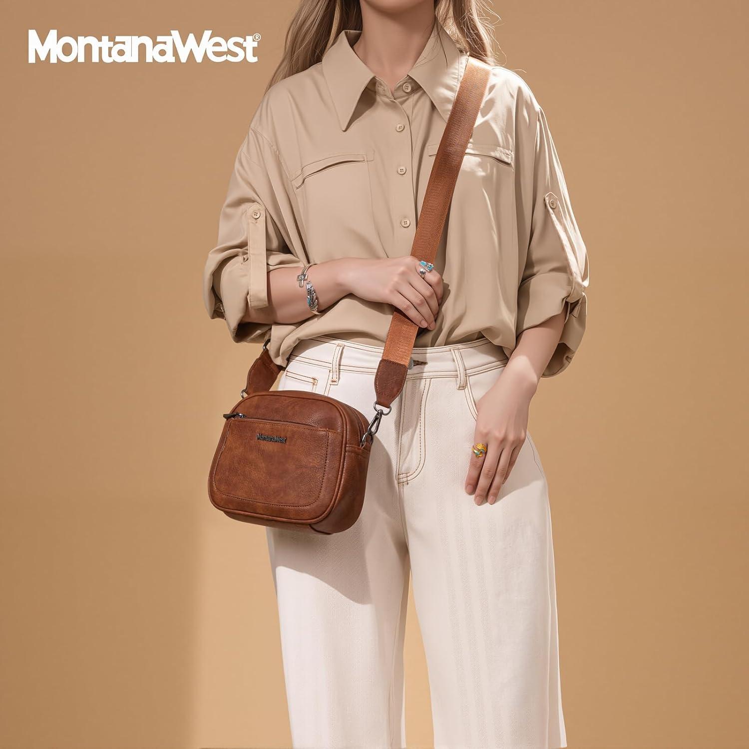 Bolso Cruzado Pequeño Montana West para Mujeres Estampado Vaca