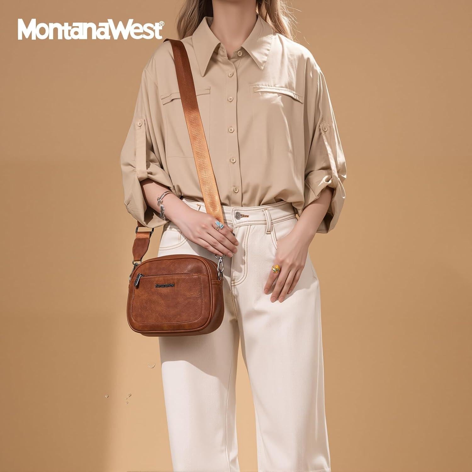 Bolso Cruzado Pequeño Montana West para Mujeres Estampado Vaca