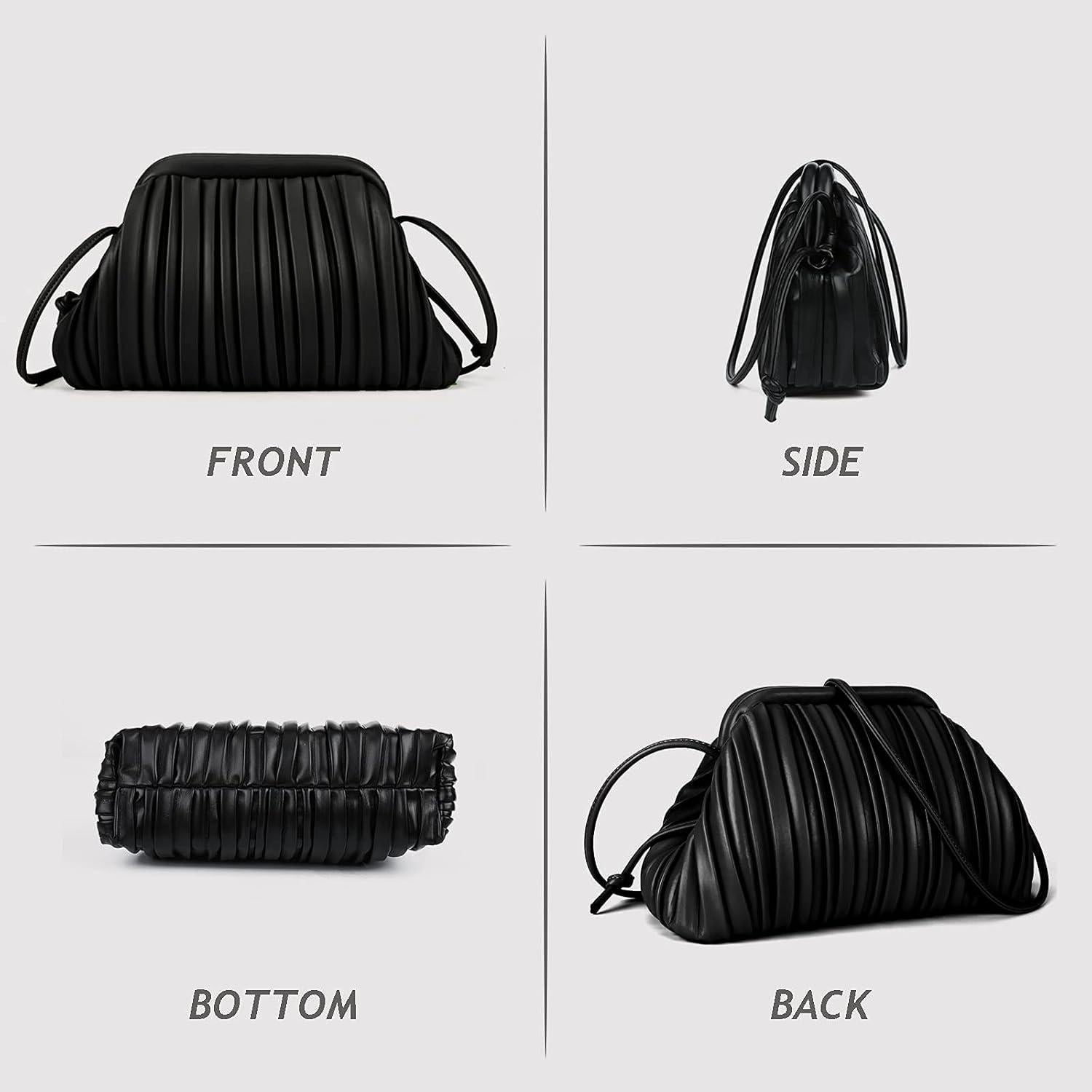 Bolso de Mano Glitzall Negro con Correa Desmontable 28x19cm