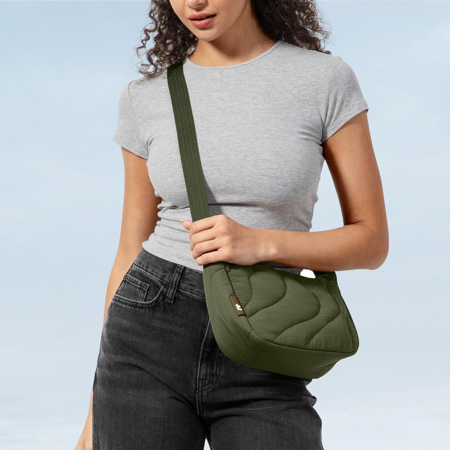 Bolsa Cruzada Acolchada tomtoc 3.5L Verde para Mujeres