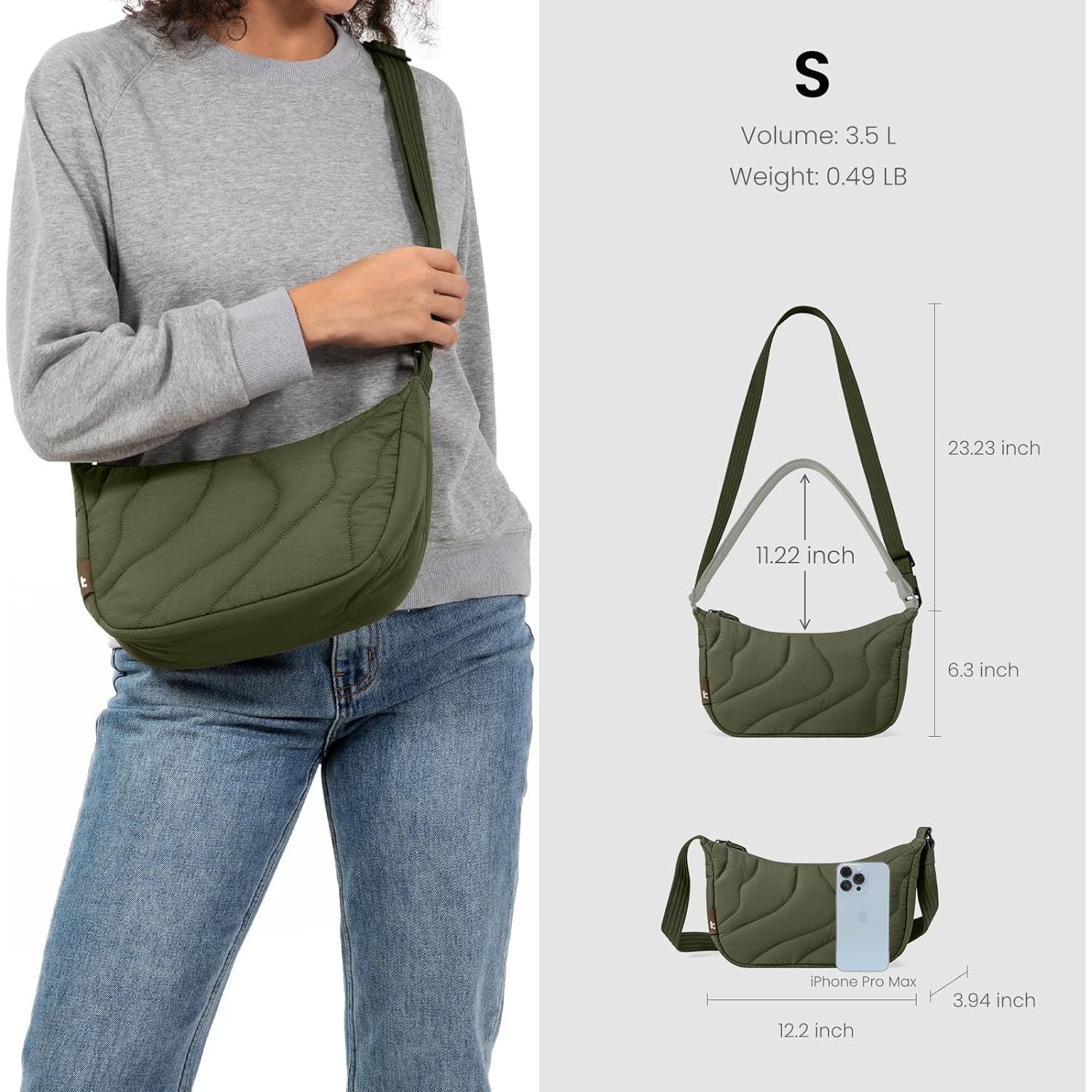 Bolsa Cruzada Acolchada tomtoc 3.5L Verde para Mujeres