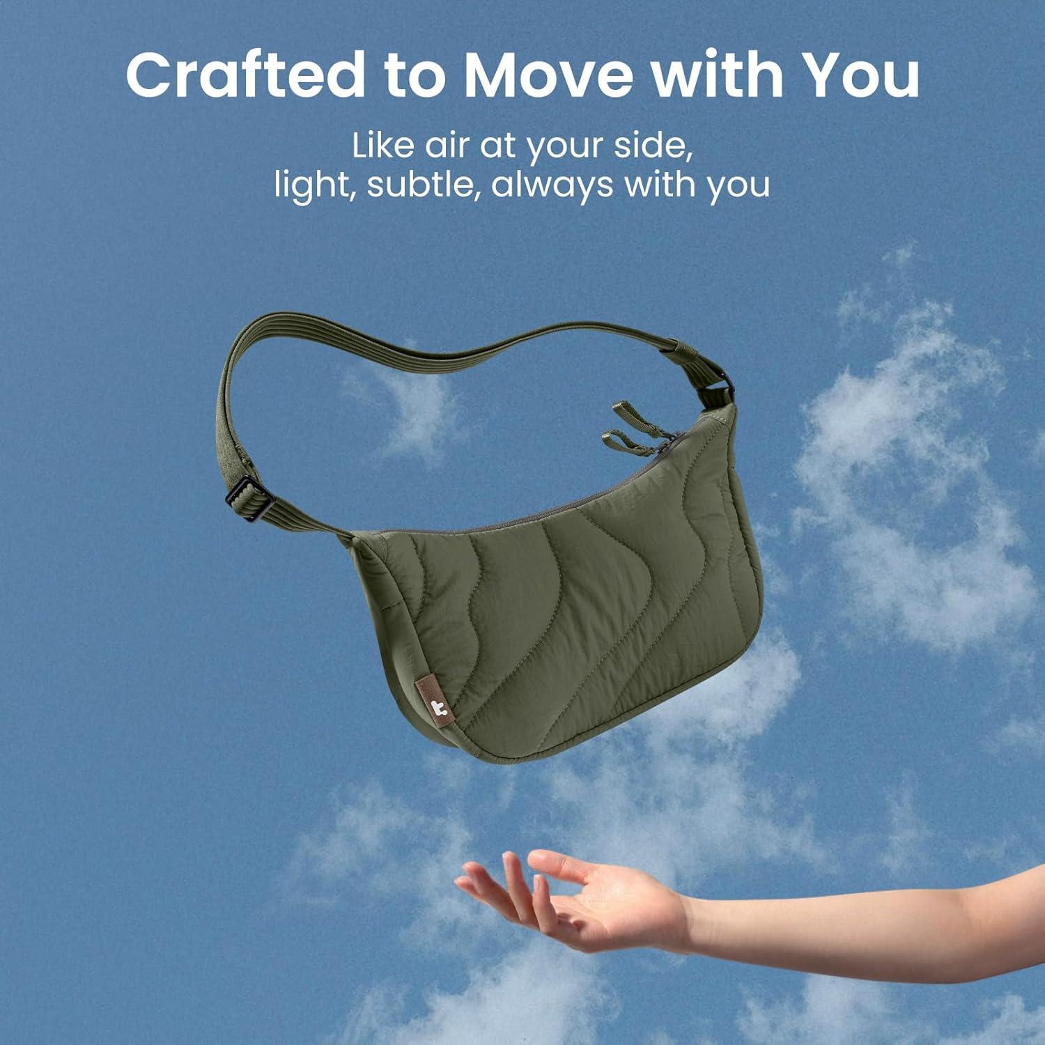 Bolsa Cruzada Acolchada tomtoc 3.5L Verde para Mujeres