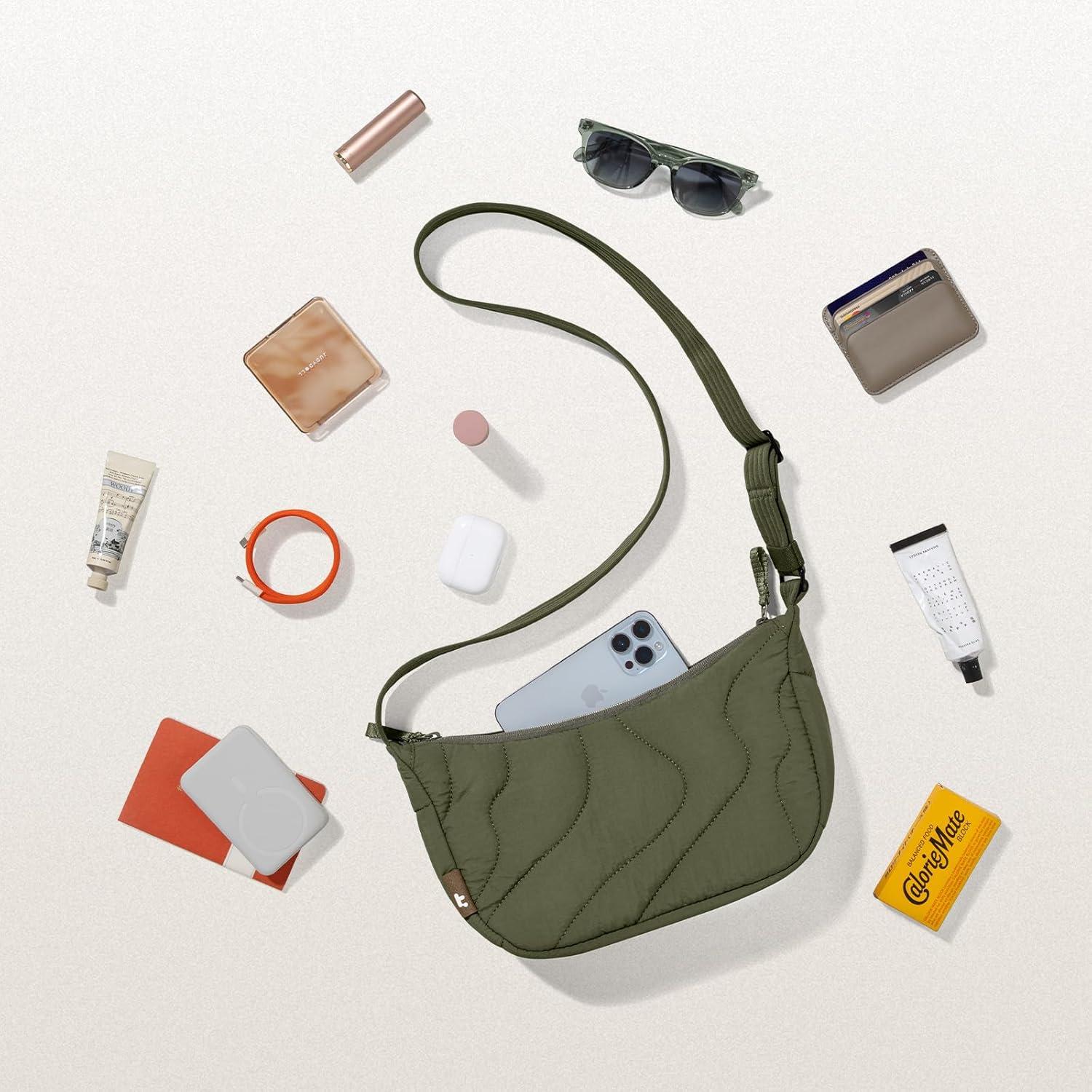 Bolsa Cruzada Acolchada tomtoc 3.5L Verde para Mujeres