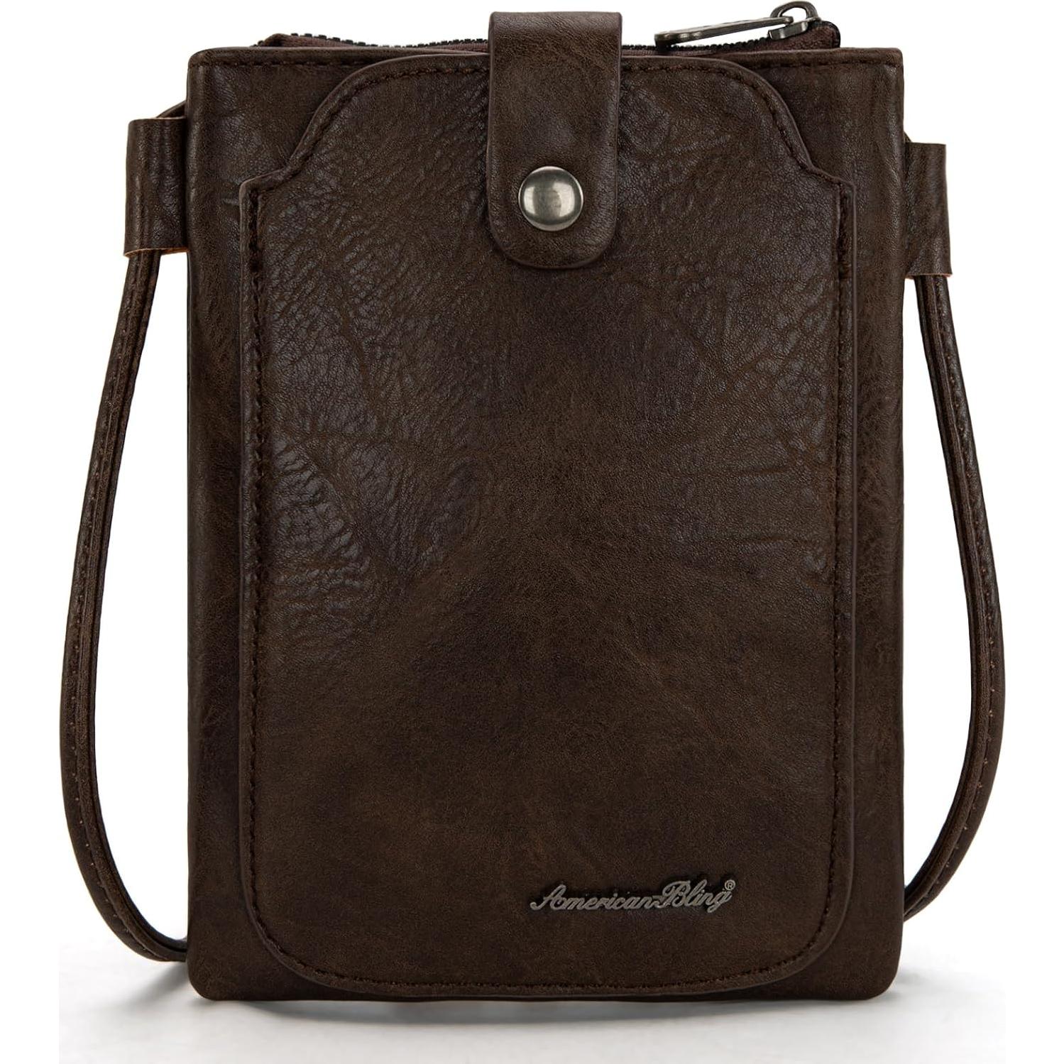 Cartera Cruzada Montana West para Mujeres con Flecos Café