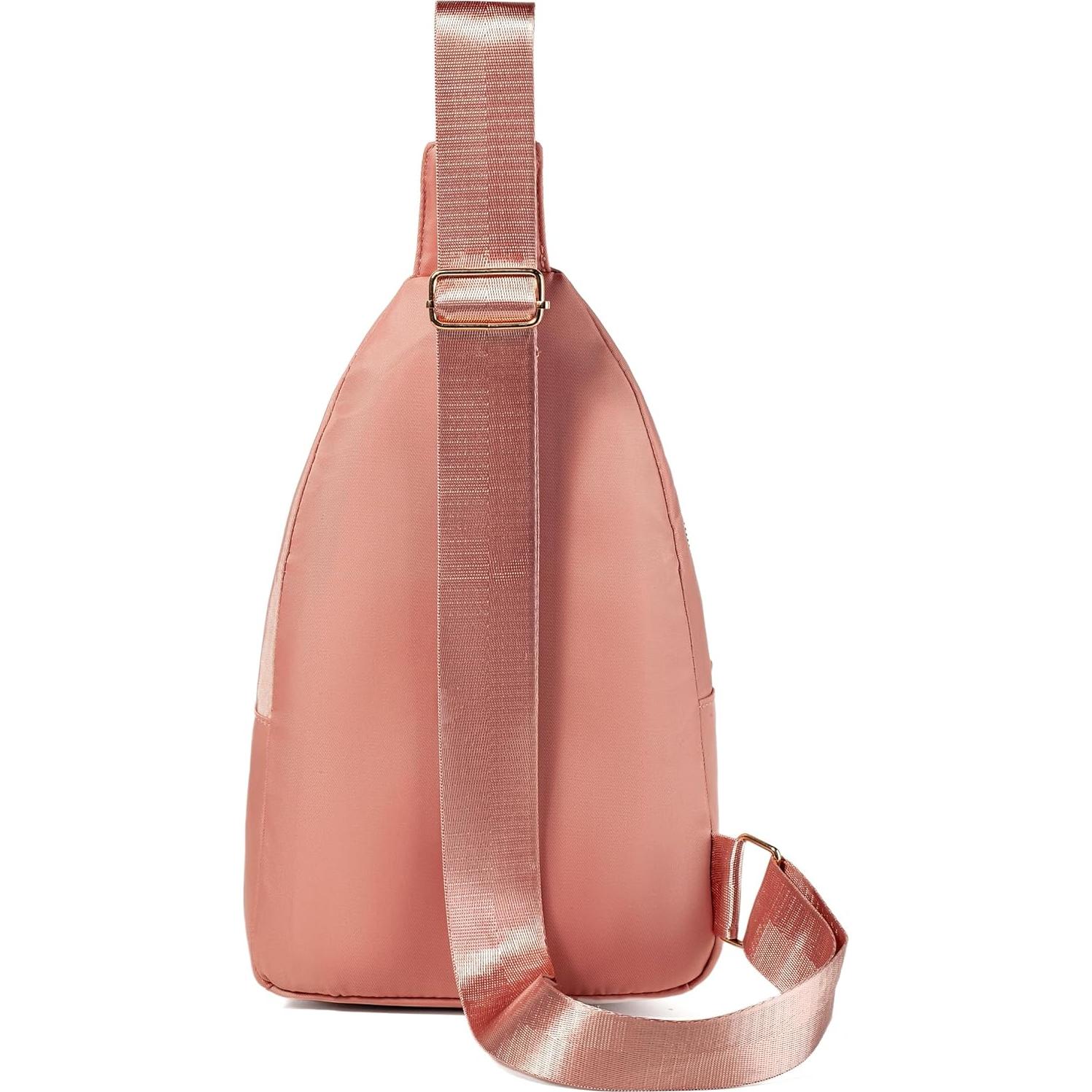 Mochila Bandolera Cruzada Rosa para Mujeres - Poliester Impermeable