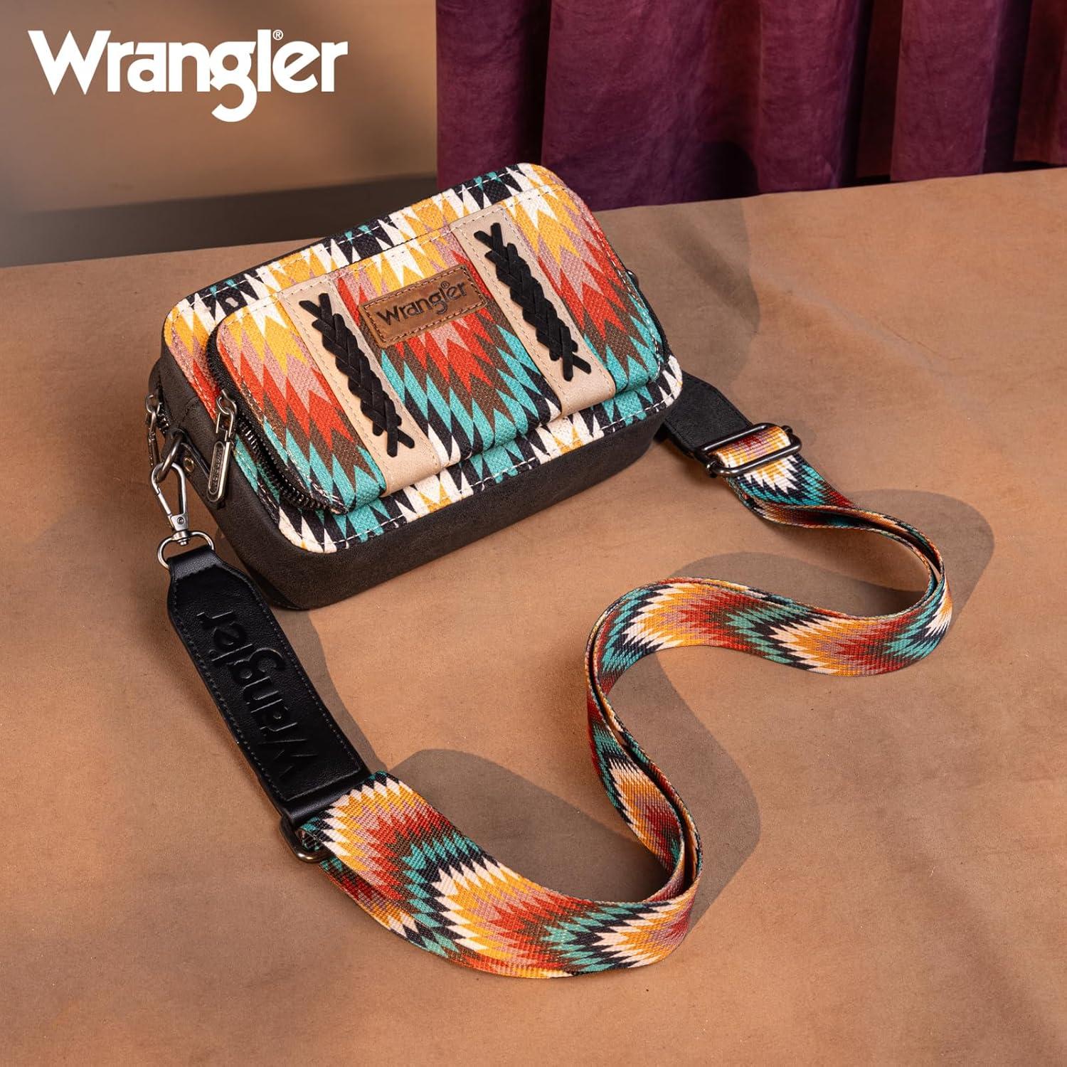 Correa de bolso ajustable Wrangler estilo azteca ancha