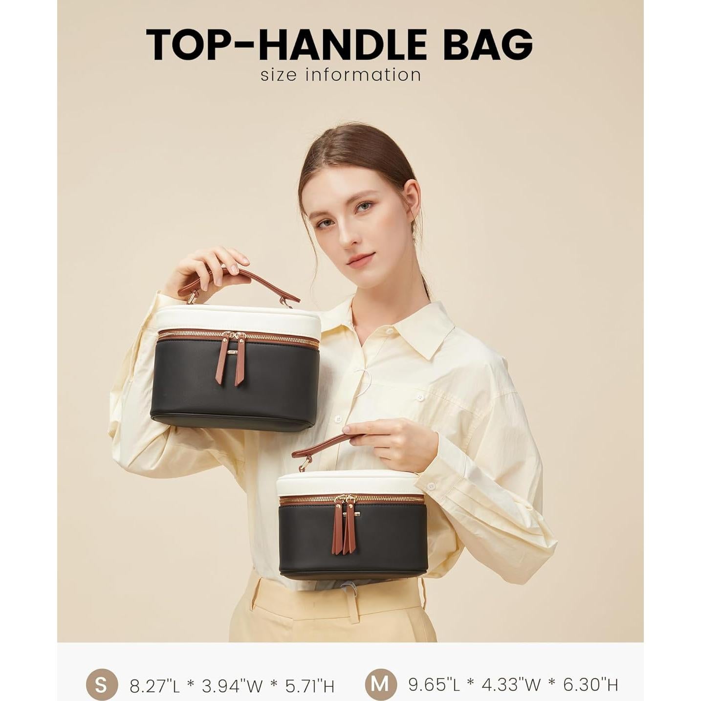 Bolso Cruzado LOVEVOOK para Mujer - Cuero PU, 20 cm, Negro-Blanco-Marrón