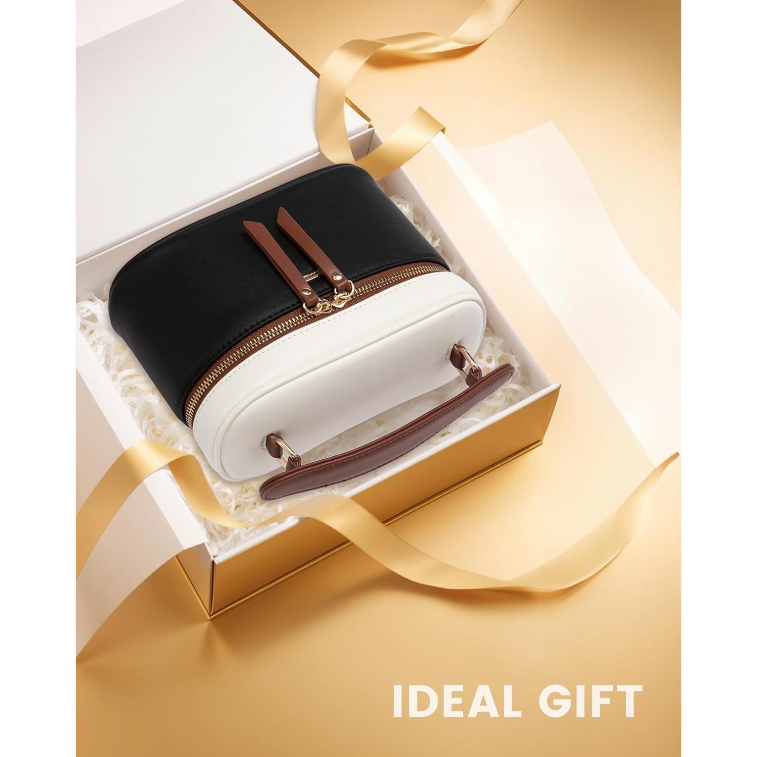 Bolso Cruzado LOVEVOOK para Mujer - Cuero PU, 20 cm, Negro-Blanco-Marrón