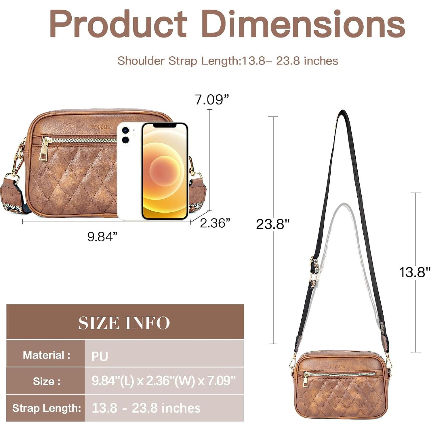 Bolso Cruzado Telena Acolchado de Cuero Sintético para Mujeres