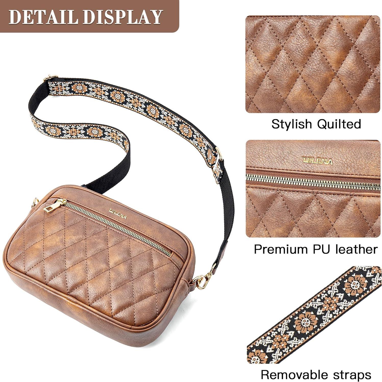 Bolso Cruzado Telena Acolchado de Cuero Sintético para Mujeres