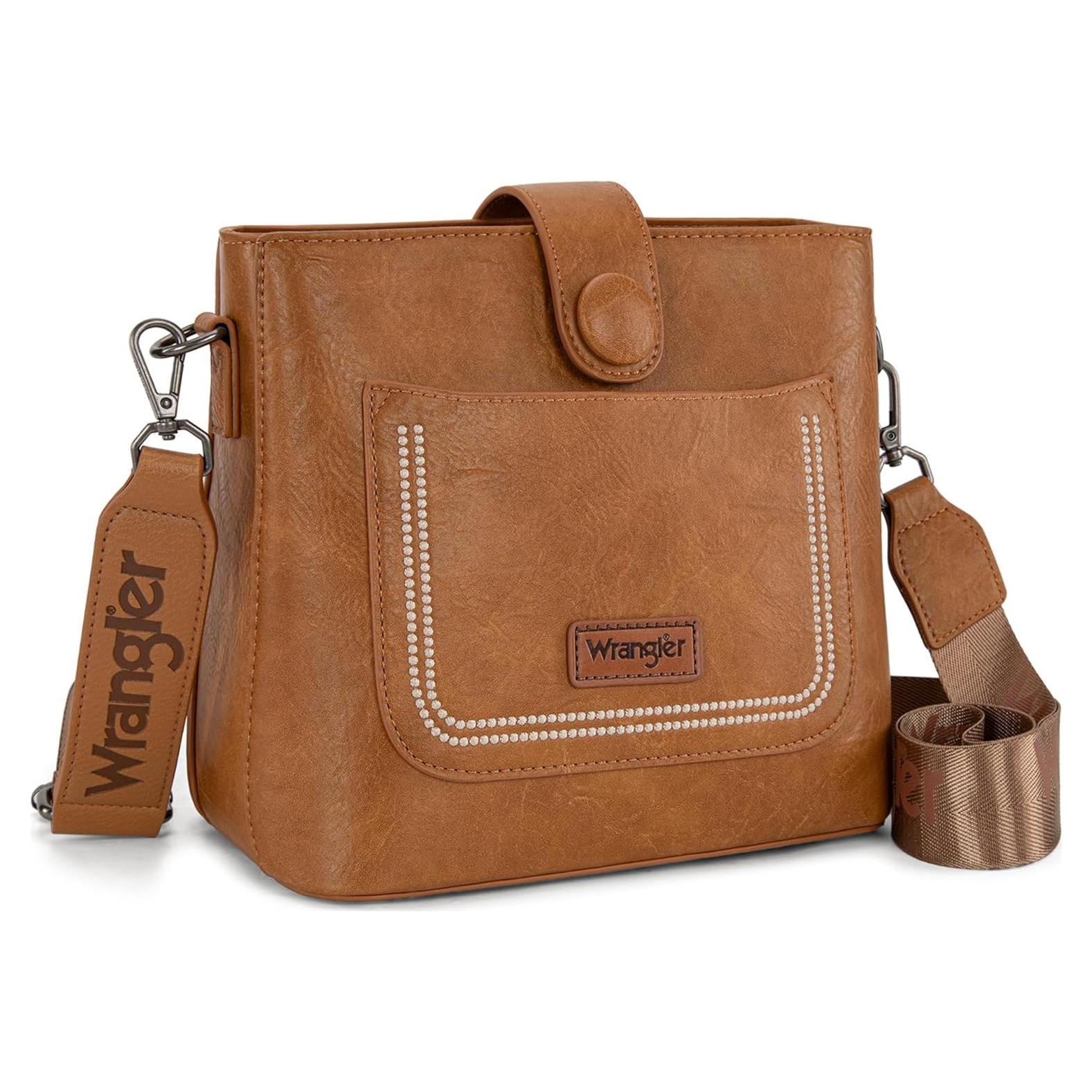 Bolso Cruzado Wrangler para Mujeres Marrón Claro 21.6x20.3cm