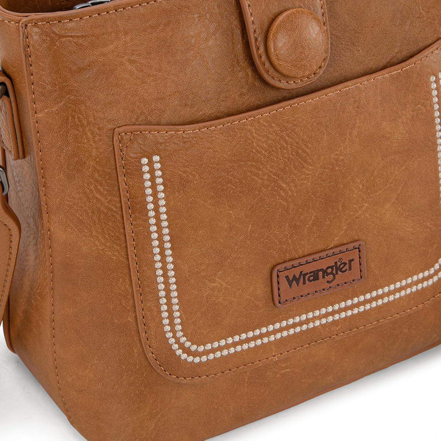 Bolso Cruzado Wrangler para Mujeres Marrón Claro 21.6x20.3cm