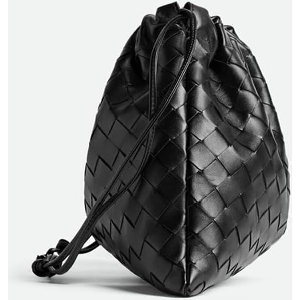 Bolso Cruzado Grande de Cuero Vegano para Mujeres - Negro