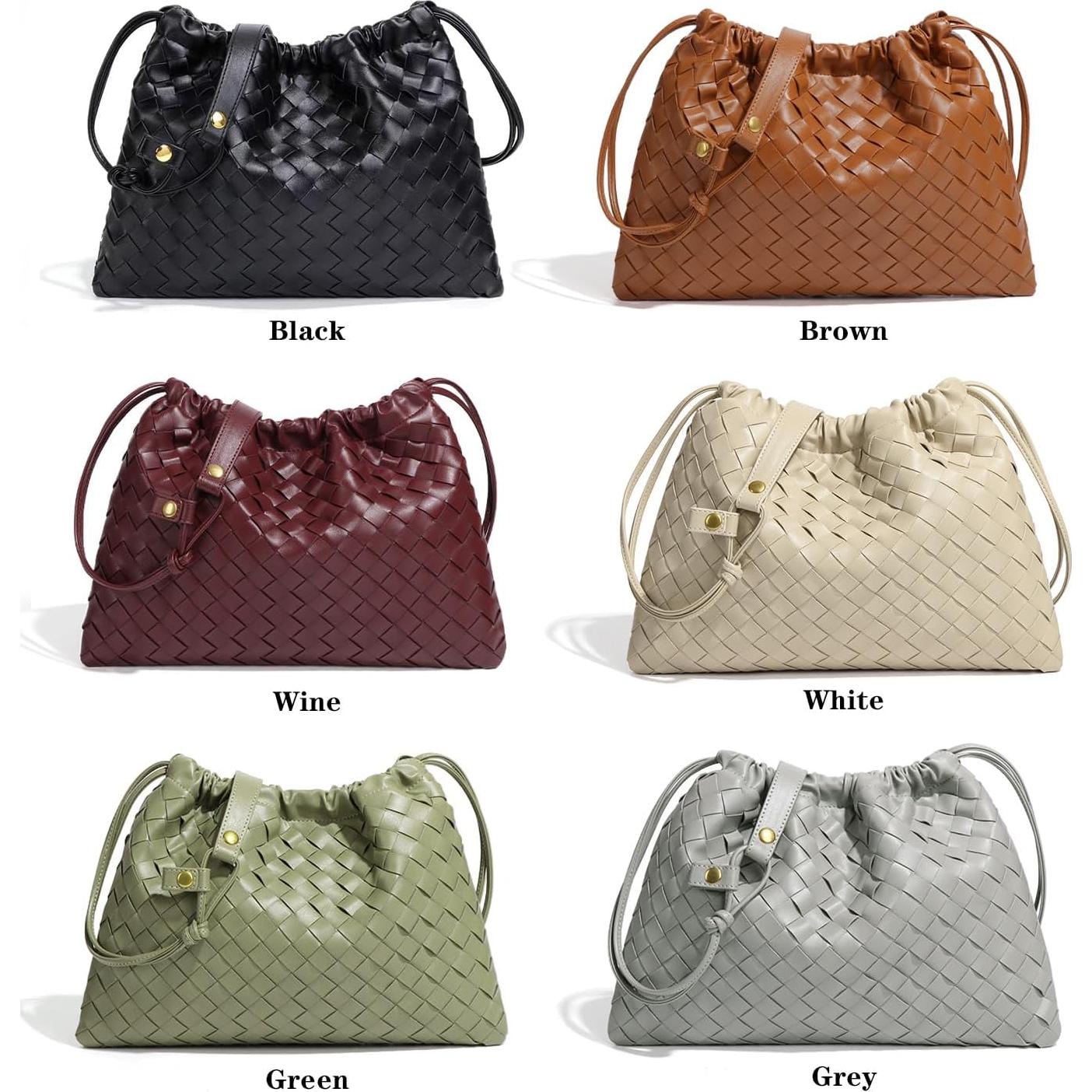 Bolso Cruzado Grande de Cuero Vegano para Mujeres - Negro