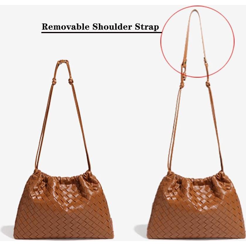 Bolso Cruzado Grande de Cuero Vegano para Mujeres - Negro