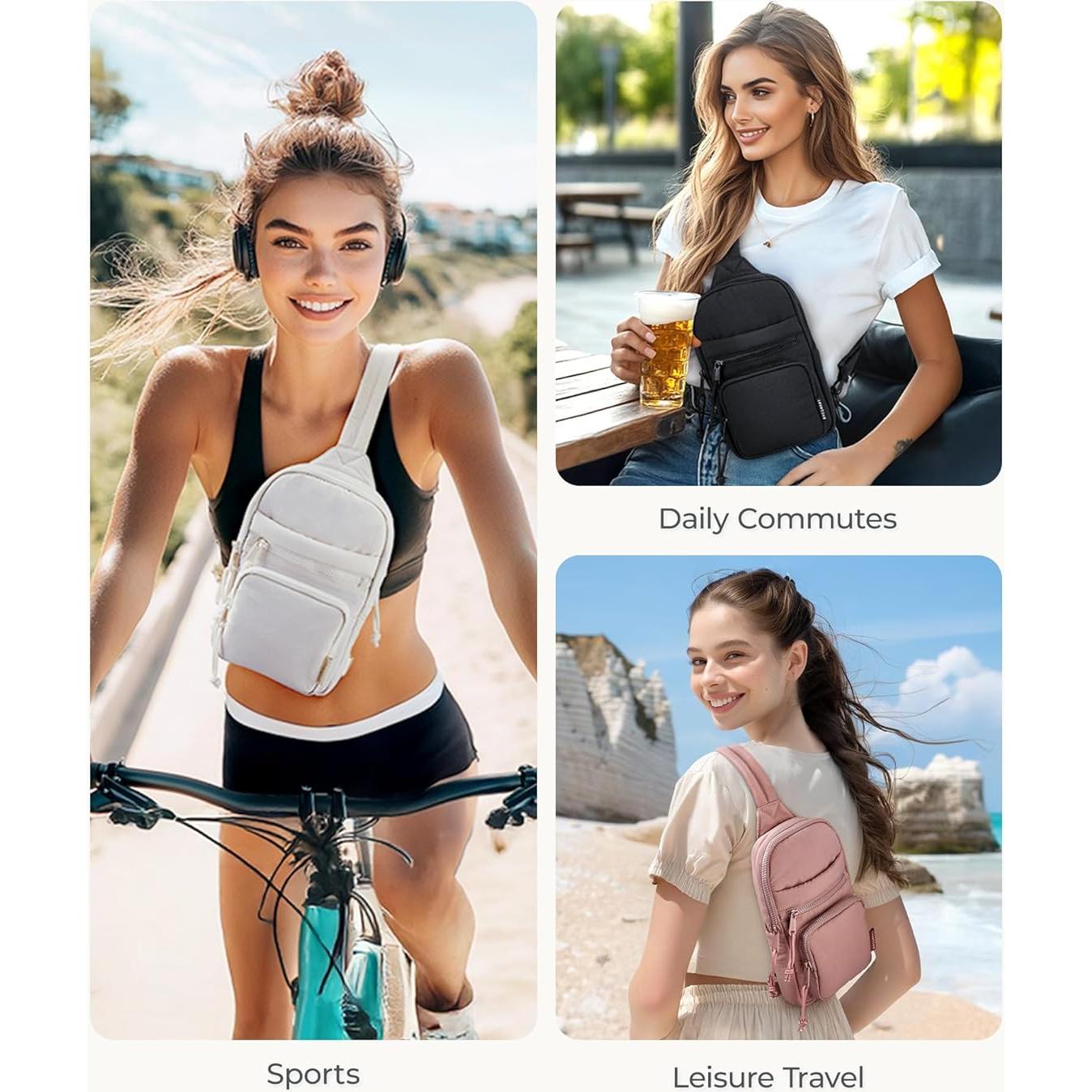 Bolsa Cruzada BAGSMART para Mujeres Marrón 2.8L 18x26cm