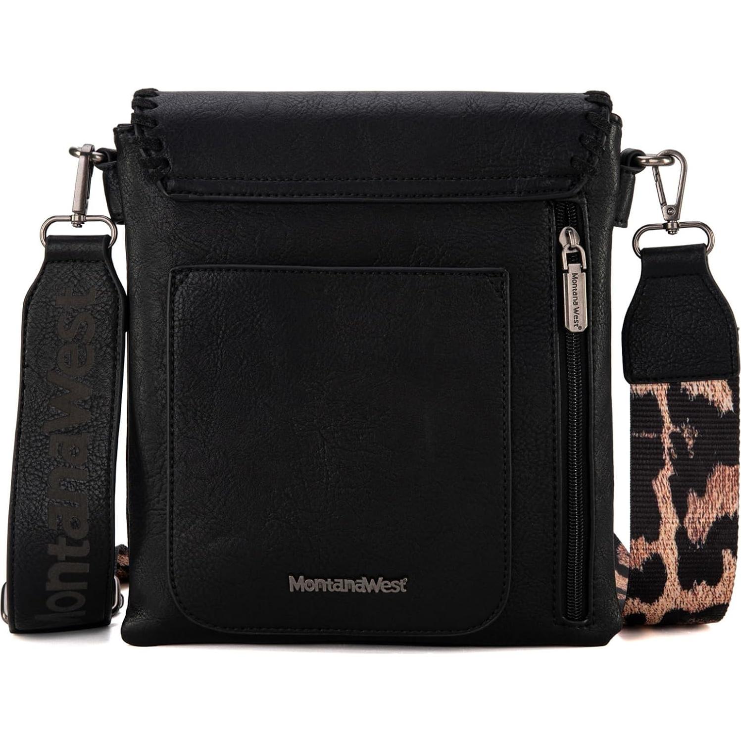 Bolso Cruzado Montana West para Mujeres - Cuero Vegano Negro