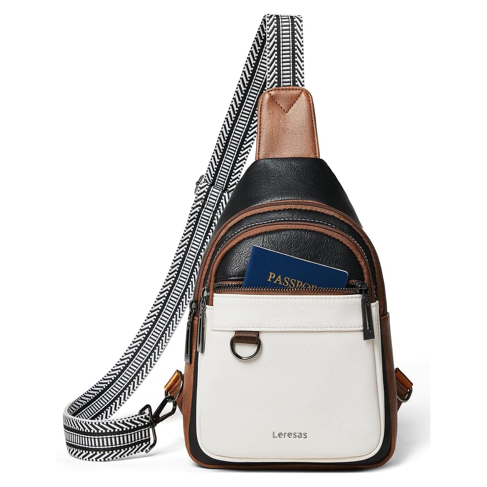 Bolsa Bandolera Cruzada Leresas de Cuero Vegano 7L