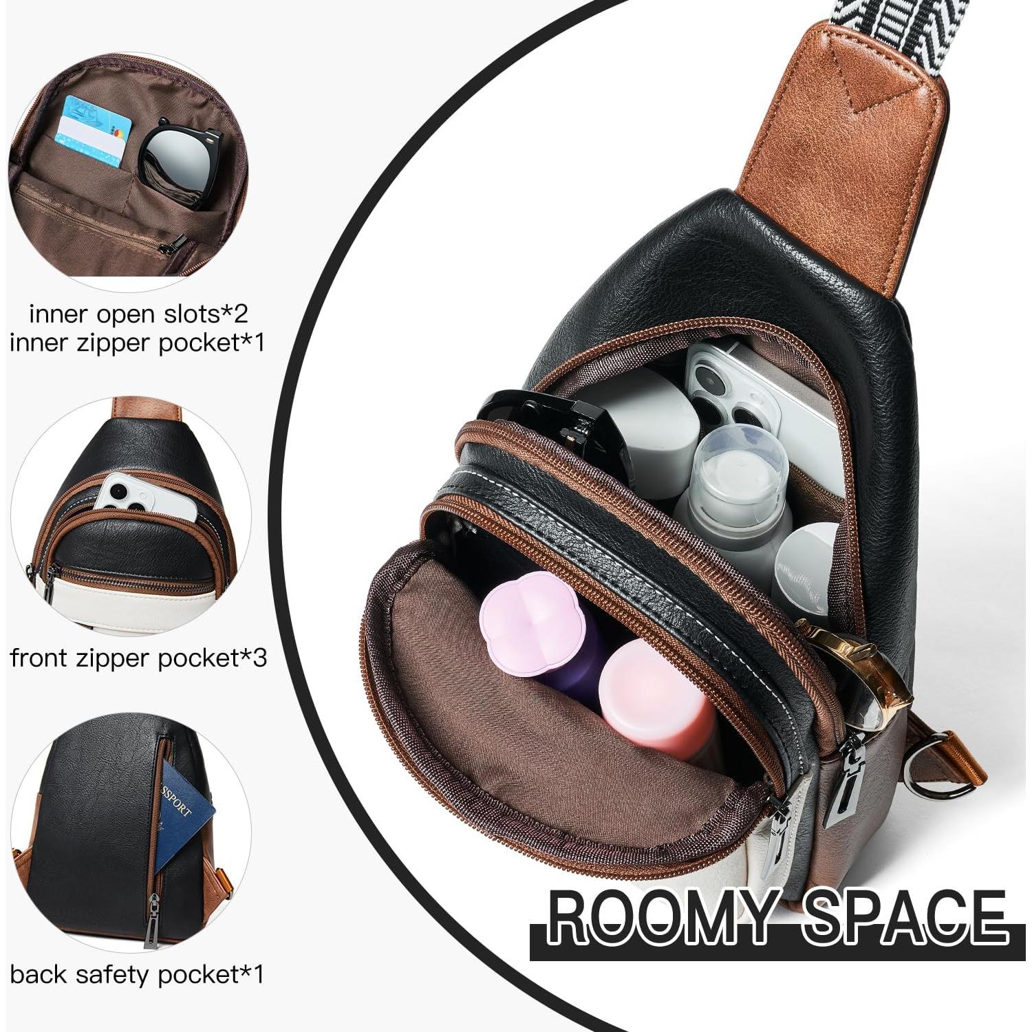 Bolsa Bandolera Cruzada Leresas de Cuero Vegano 7L