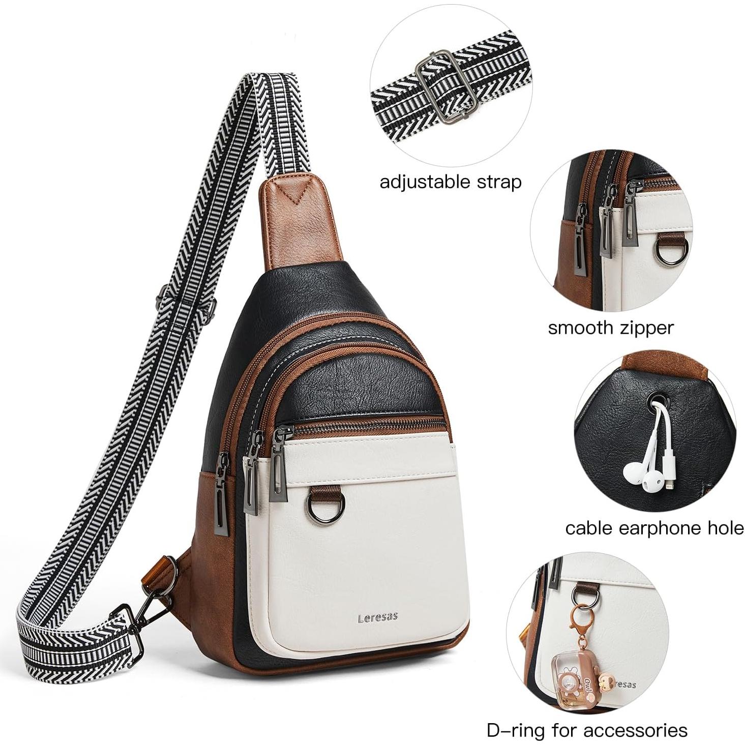 Bolsa Bandolera Cruzada Leresas de Cuero Vegano 7L