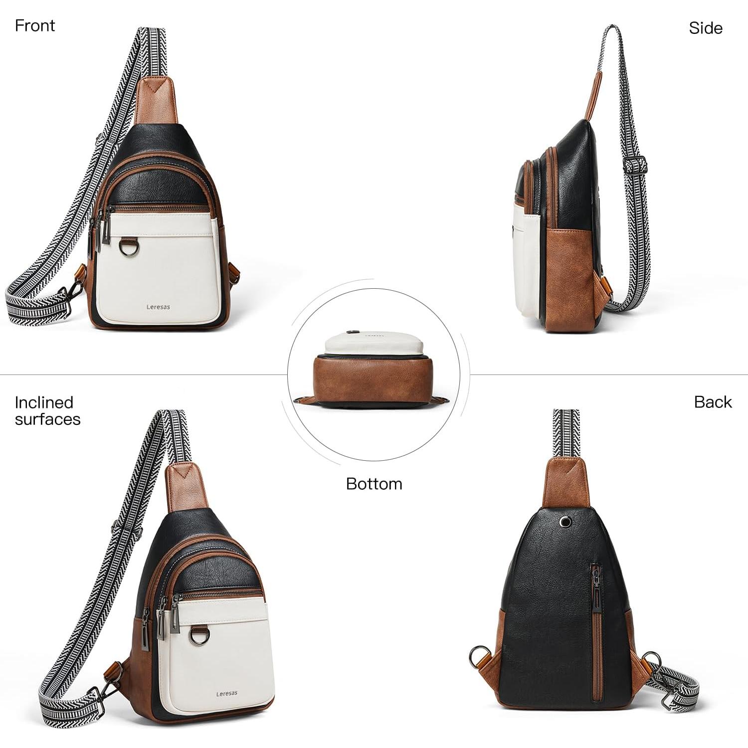 Bolsa Bandolera Cruzada Leresas de Cuero Vegano 7L