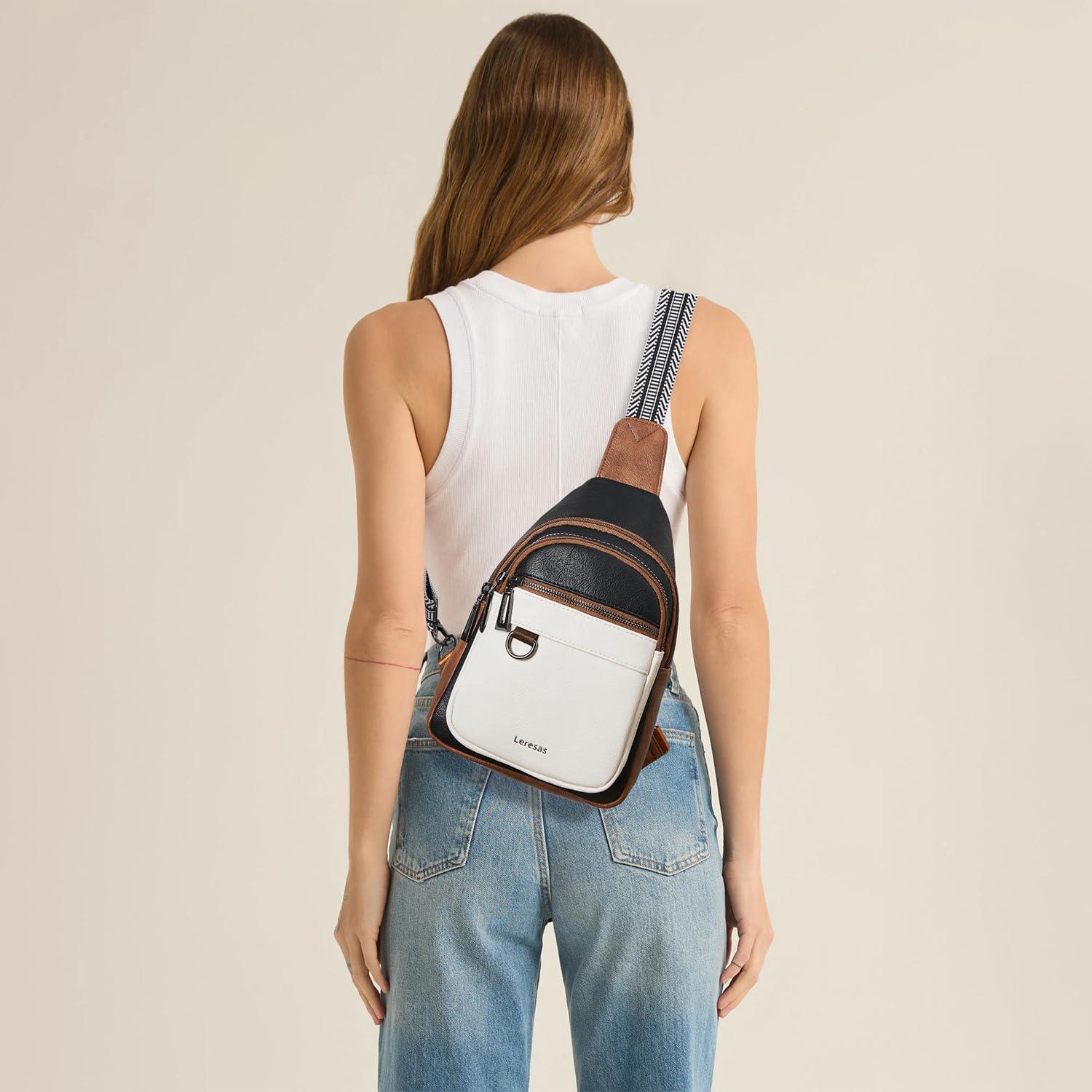 Bolsa Bandolera Cruzada Leresas de Cuero Vegano 7L