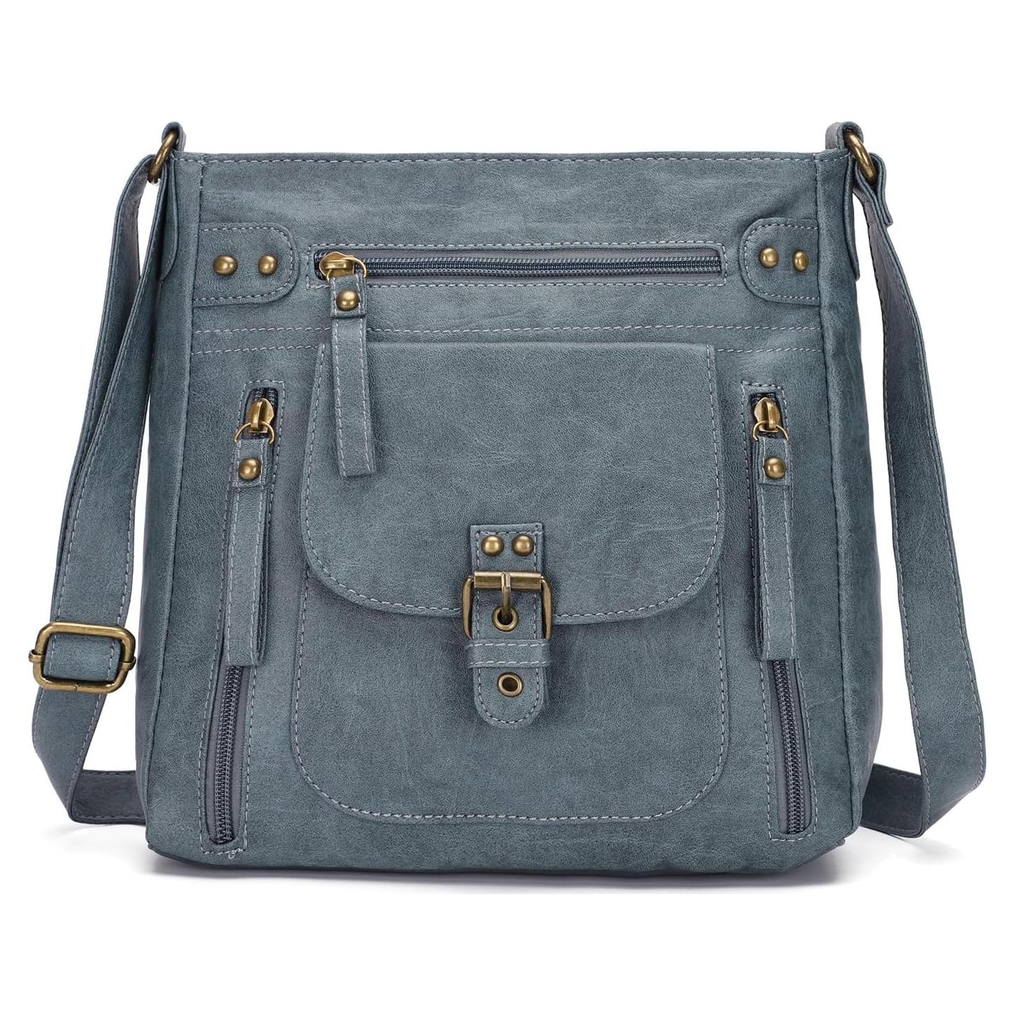 Bolso Cruzado KL928 de PU para Mujeres - Azul Pavo Real