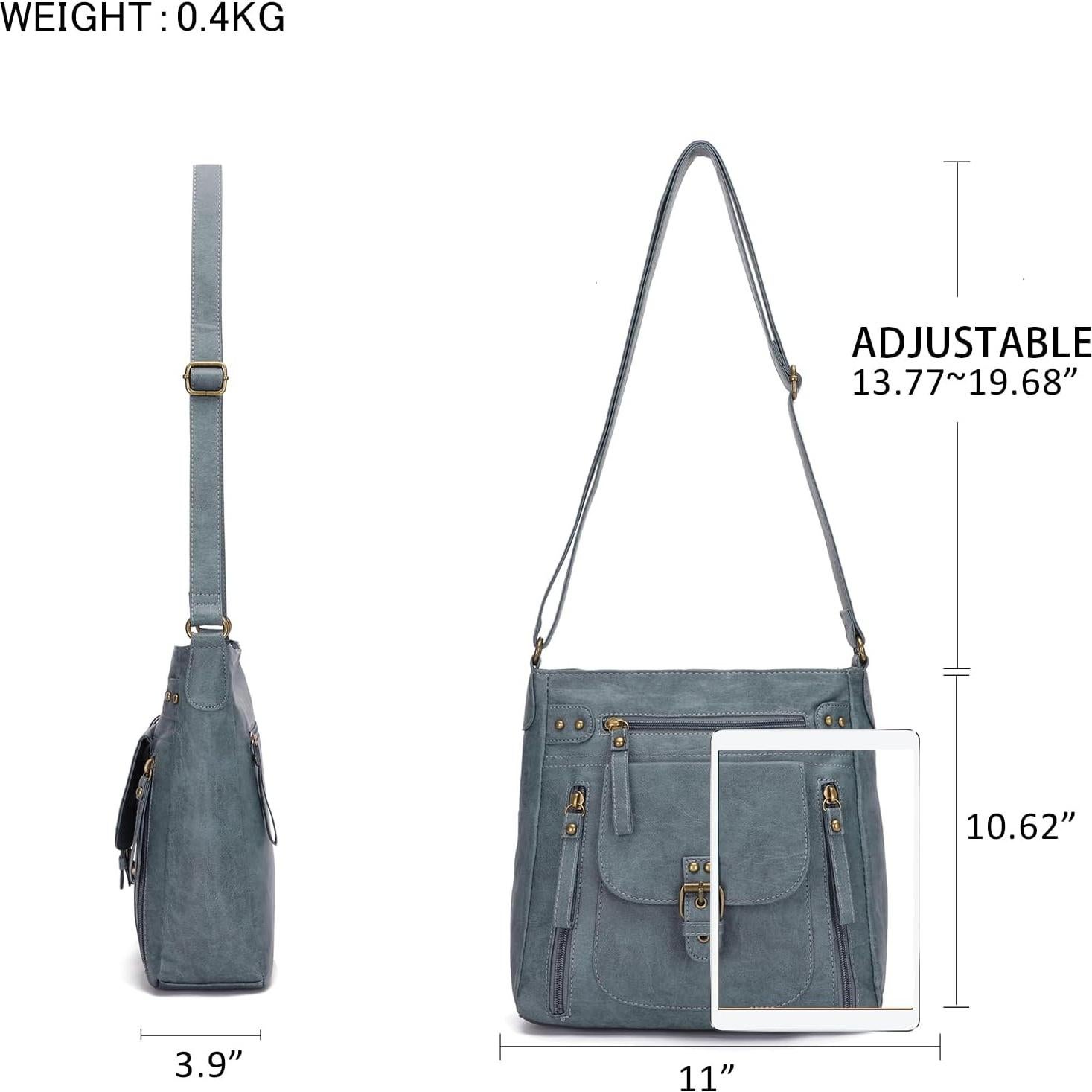 Bolso Cruzado KL928 de PU para Mujeres - Azul Pavo Real