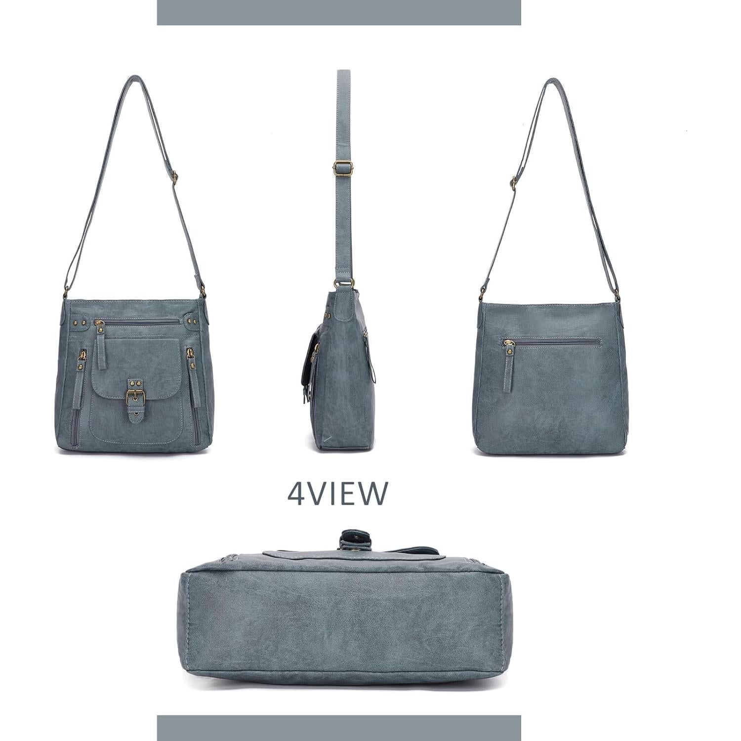 Bolso Cruzado KL928 de PU para Mujeres - Azul Pavo Real