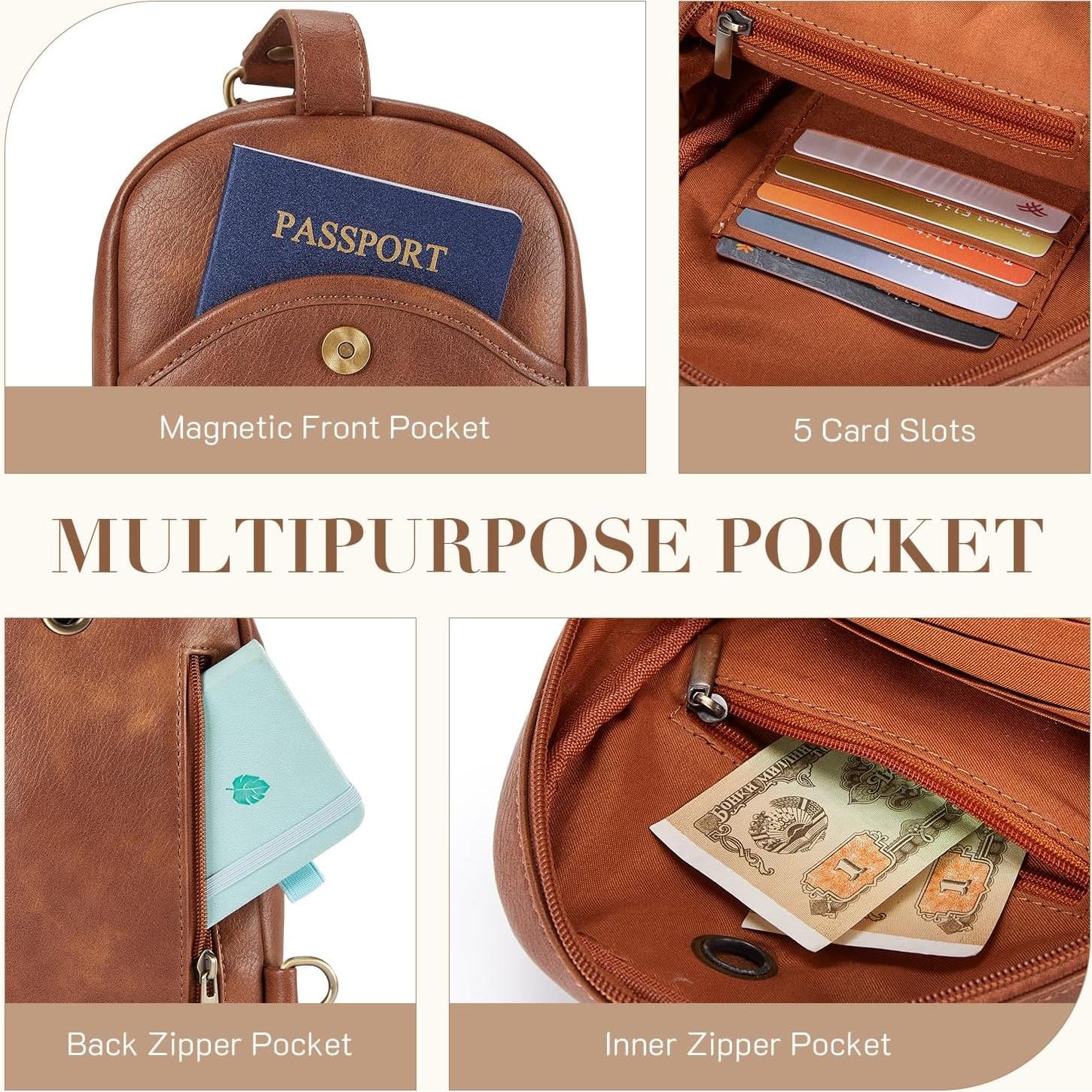 Bolso Bandolera Pequeño Missnine de Cuero Sintético Beige