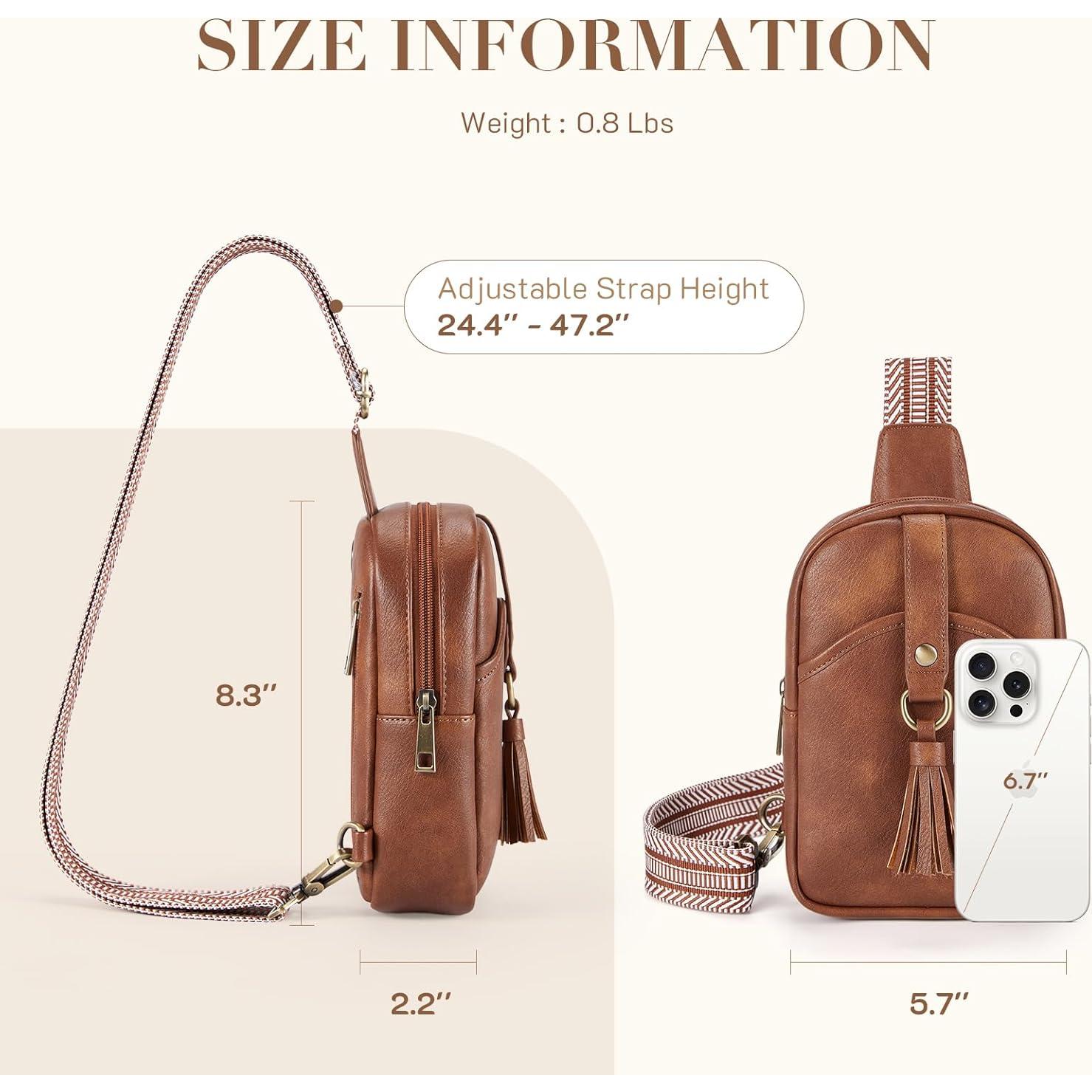 Bolso Bandolera Pequeño Missnine de Cuero Sintético Beige