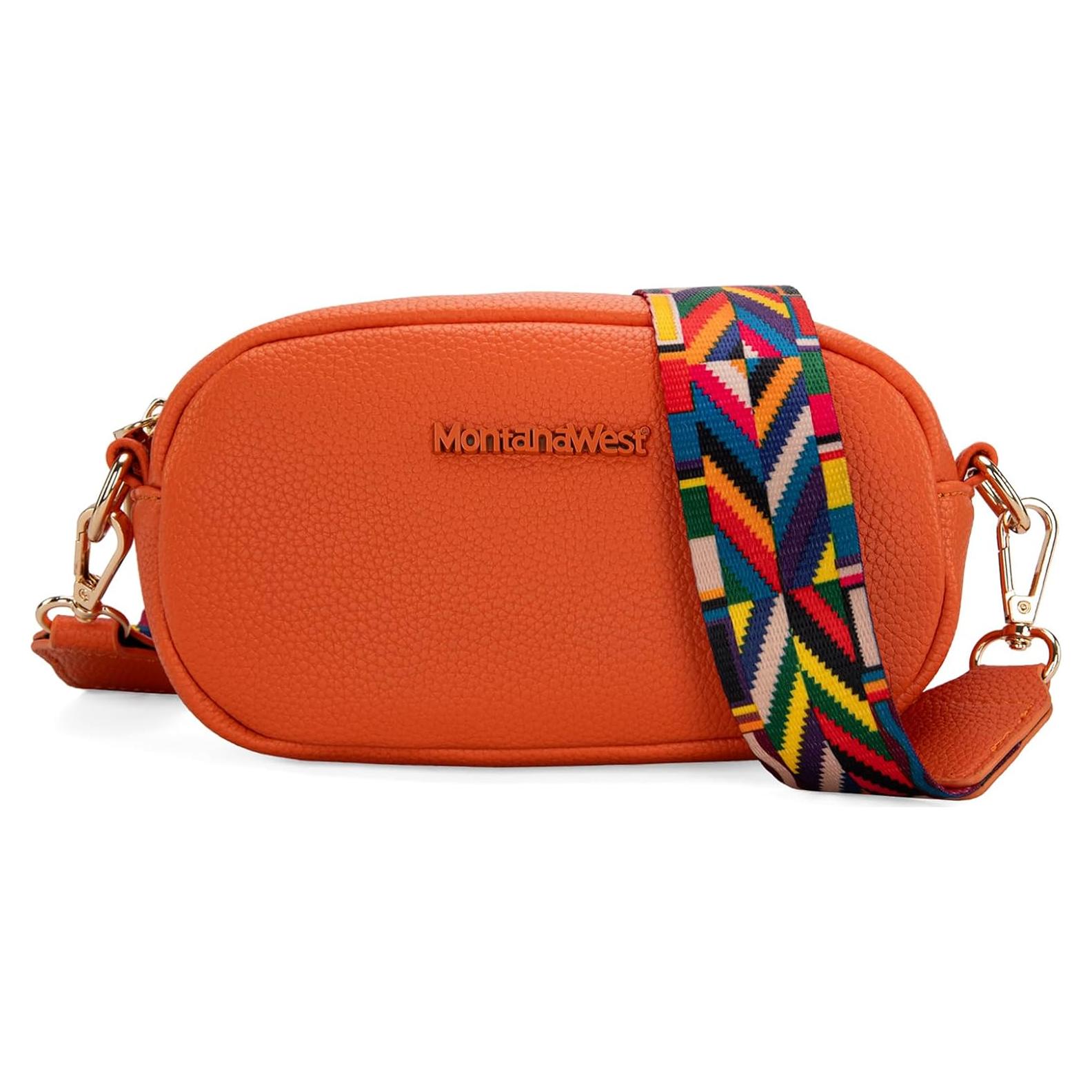 Bolso Cruzado Pequeño Montana West Naranja 19.05x7.11x11.94 cm