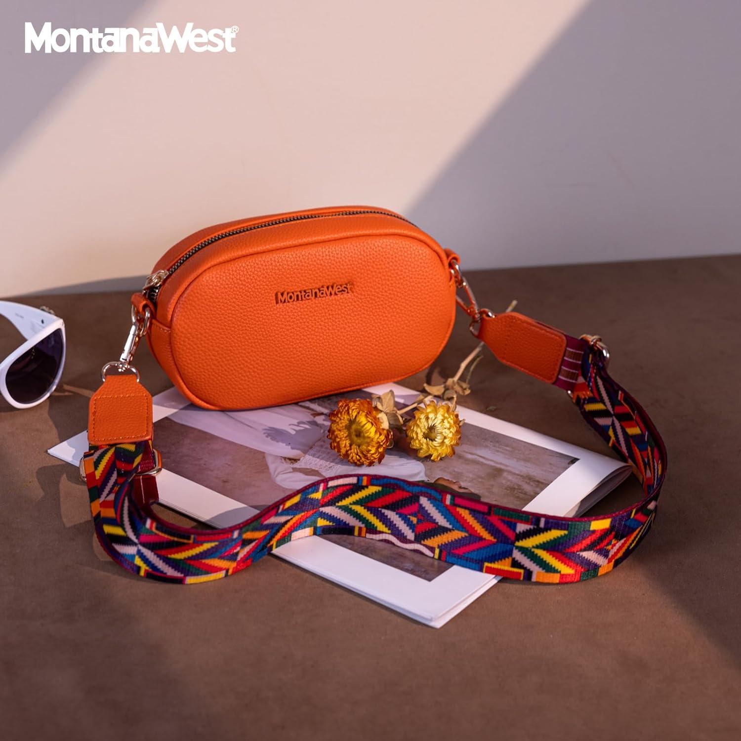 Bolso Cruzado Pequeño Montana West Naranja 19.05x7.11x11.94 cm