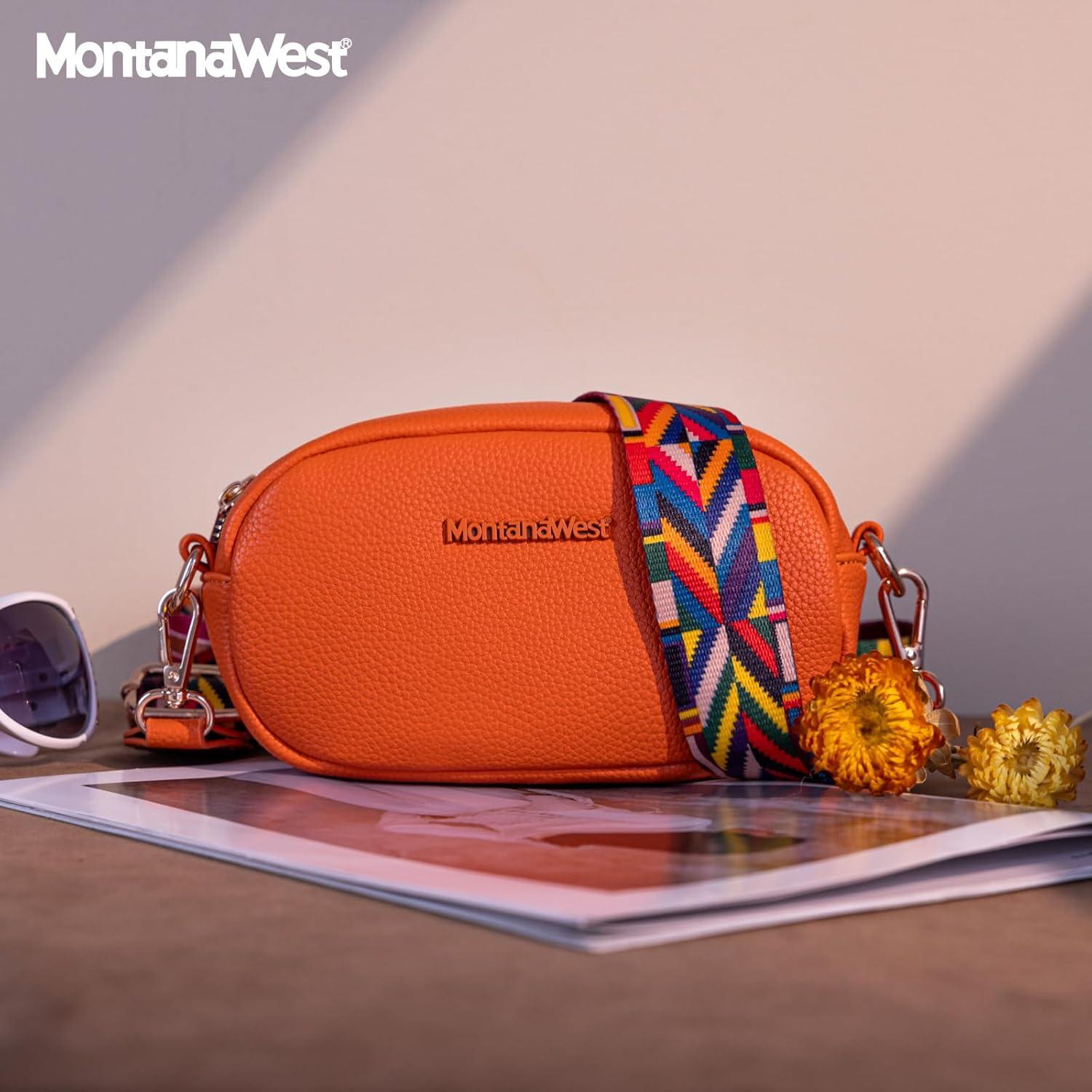 Bolso Cruzado Pequeño Montana West Naranja 19.05x7.11x11.94 cm