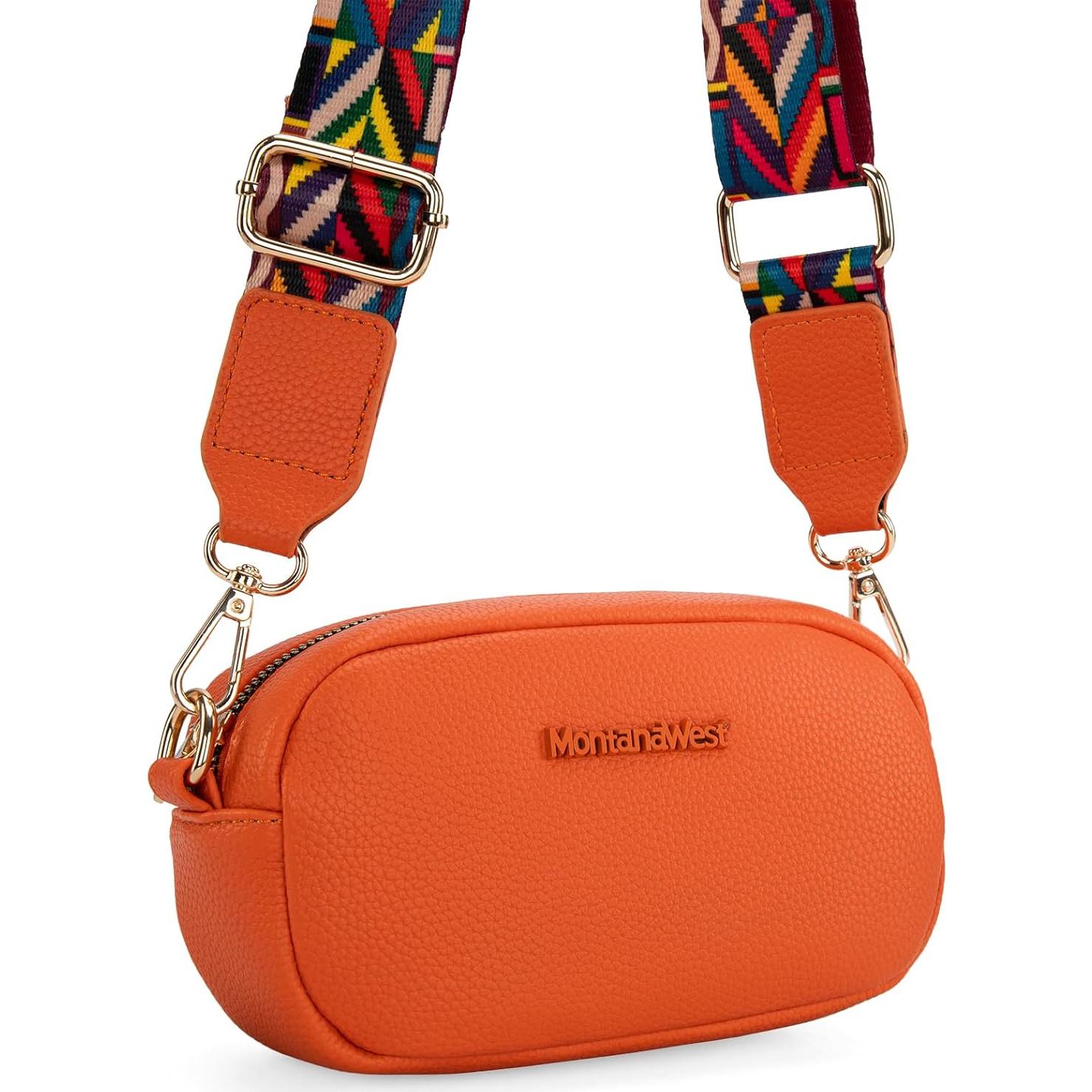 Bolso Cruzado Pequeño Montana West Naranja 19.05x7.11x11.94 cm