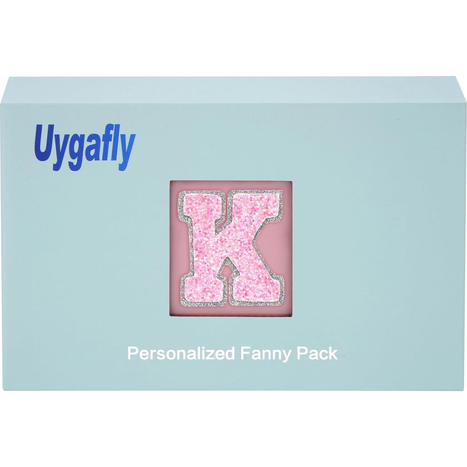 Riñonera Personalizada Uygafly para Mujeres - Color Durazno, Inicial K