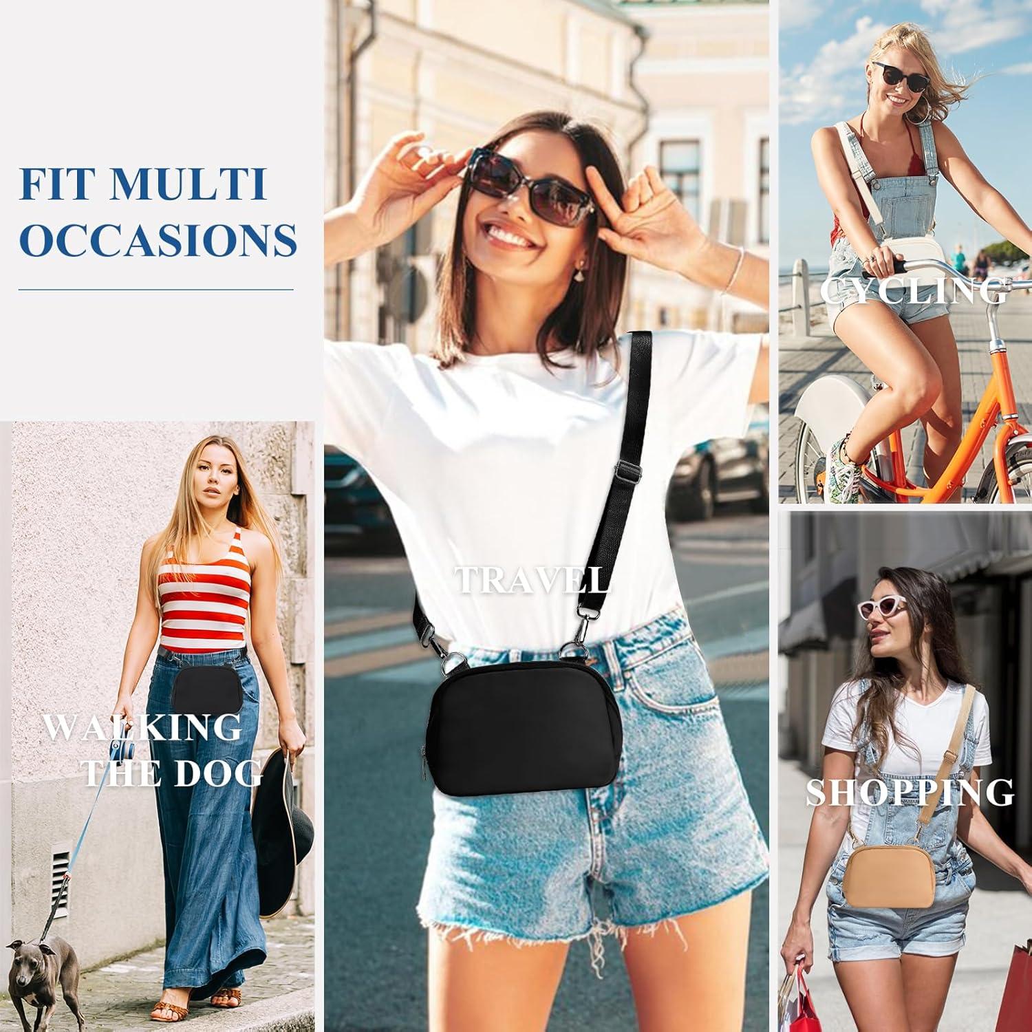 Bolsa Cruzada de Nylon MAXTOP Negra para Hombre y Mujer