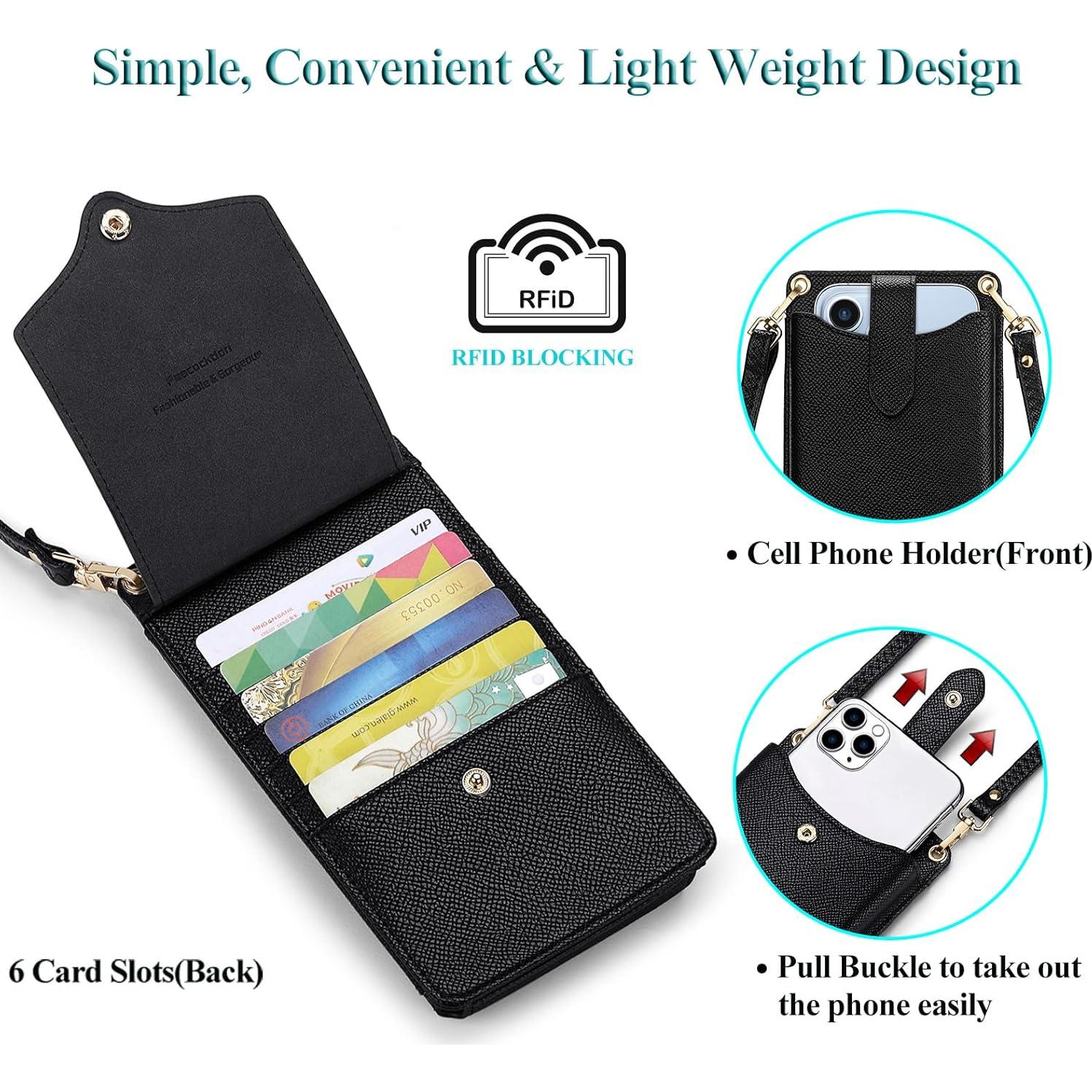 Bolso Cruzado Pequeño para Teléfono Celular Peacocktion Negro