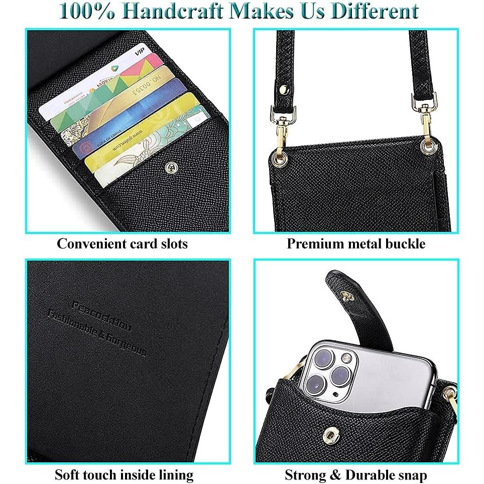 Bolso Cruzado Pequeño para Teléfono Celular Peacocktion Negro